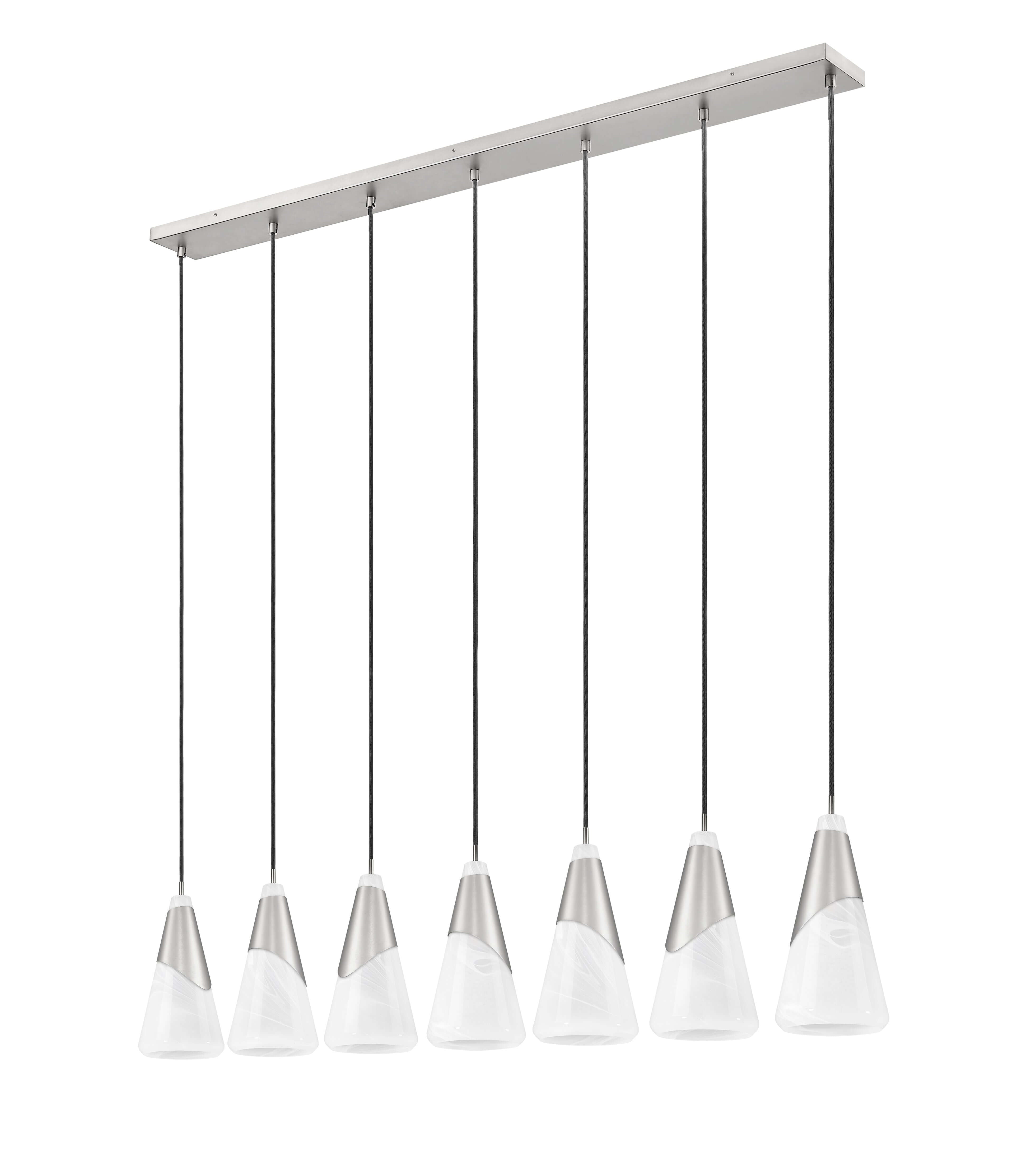 Aimie 7 Light Linear Chandelier Brushed Nickel