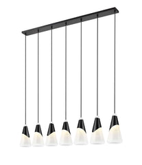 Aimie 7 Light Linear Chandelier Matte Black