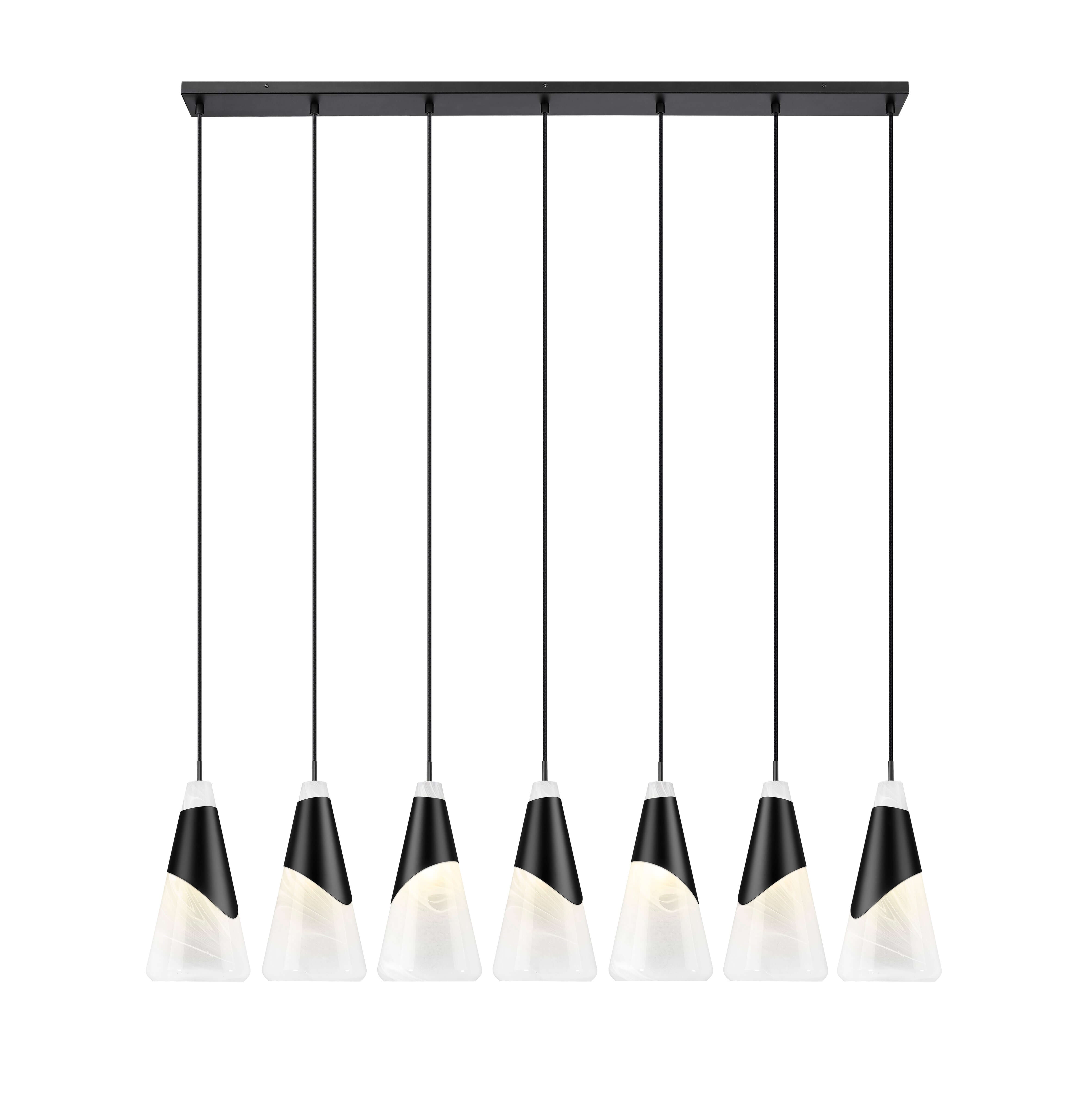 Aimie 7 Light Linear Chandelier Matte Black