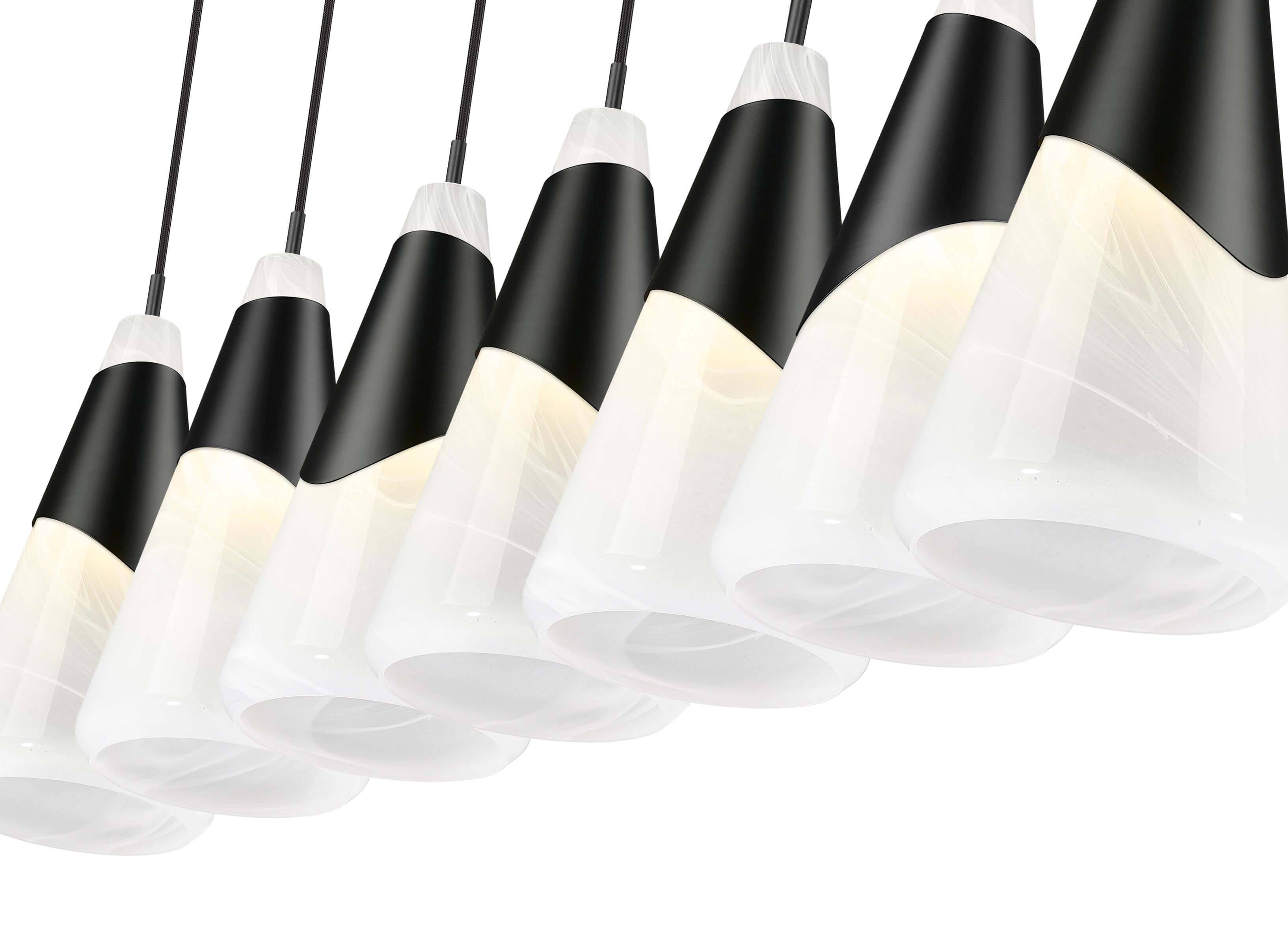 Aimie 7 Light Linear Chandelier Matte Black