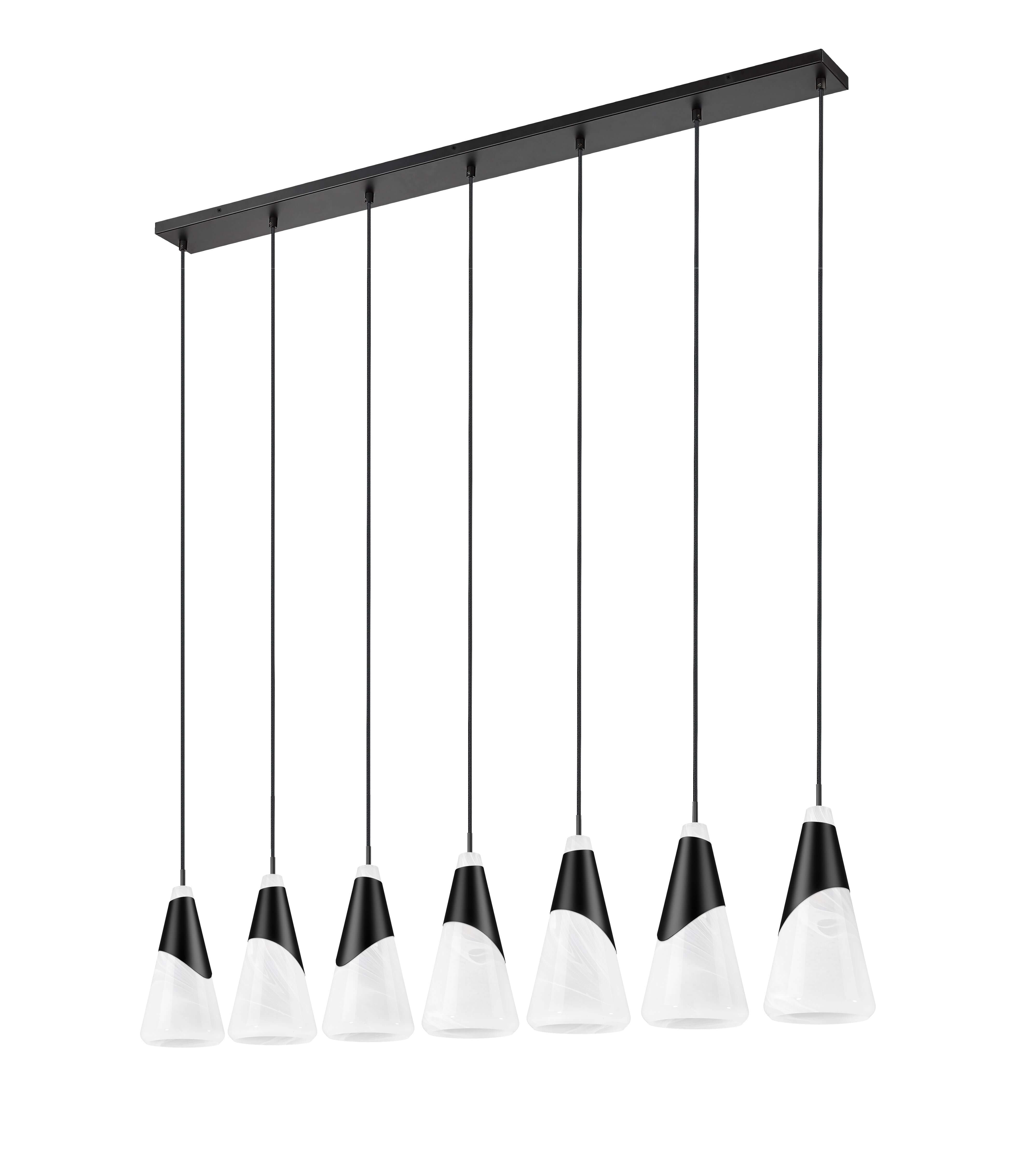 Aimie 7 Light Linear Chandelier Matte Black