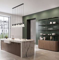 Aimie 7 Light Linear Chandelier Matte Black