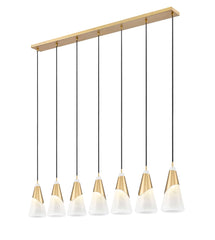 Aimie 7 Light Linear Chandelier Modern Gold