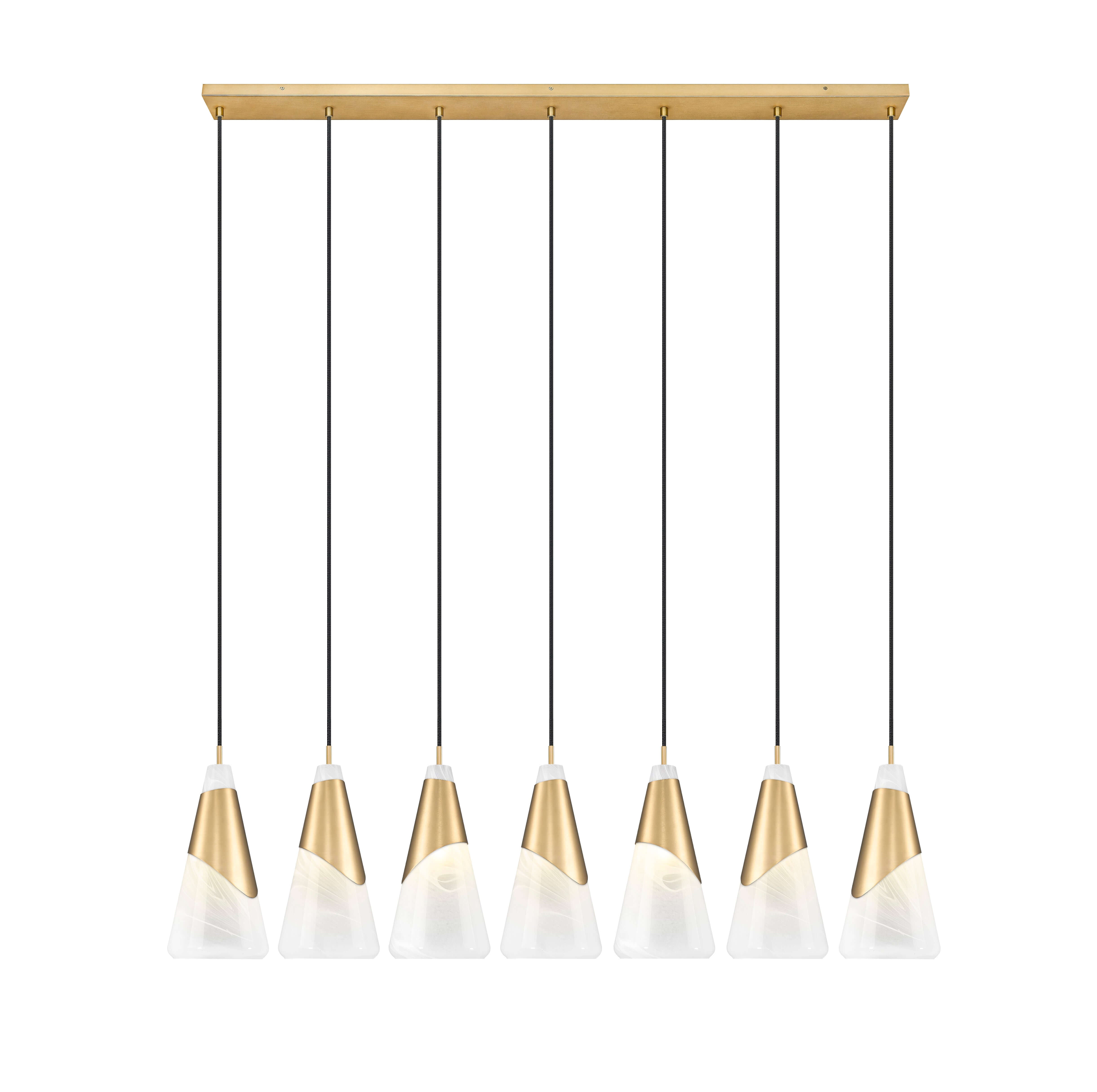 Aimie 7 Light Linear Chandelier Modern Gold