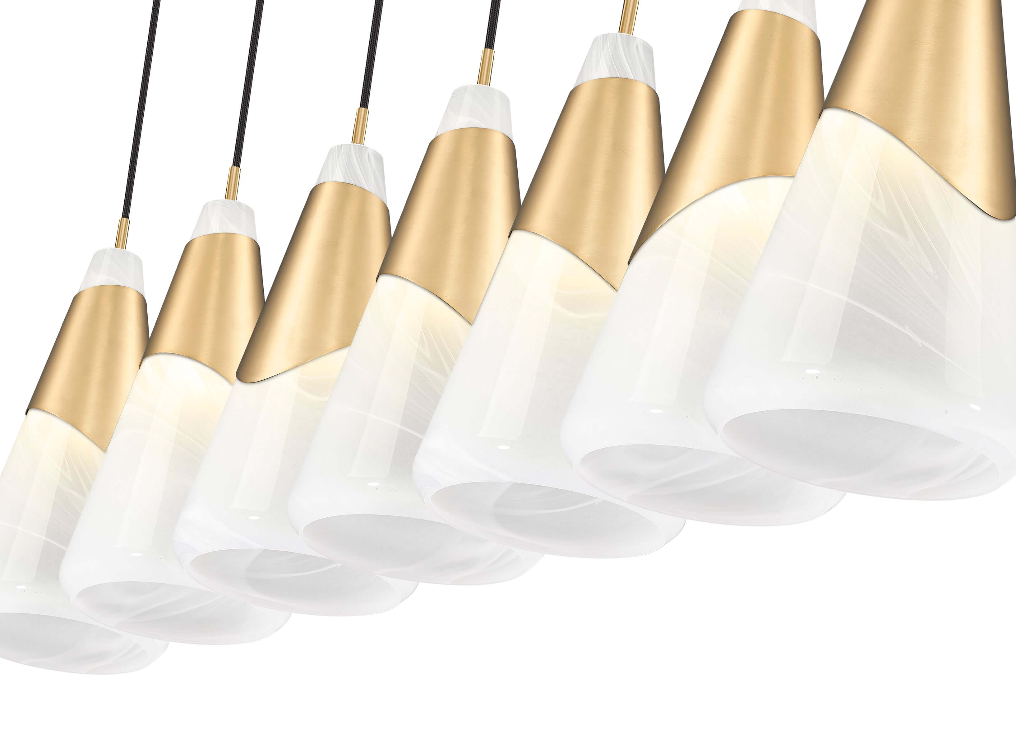 Aimie 7 Light Linear Chandelier Modern Gold