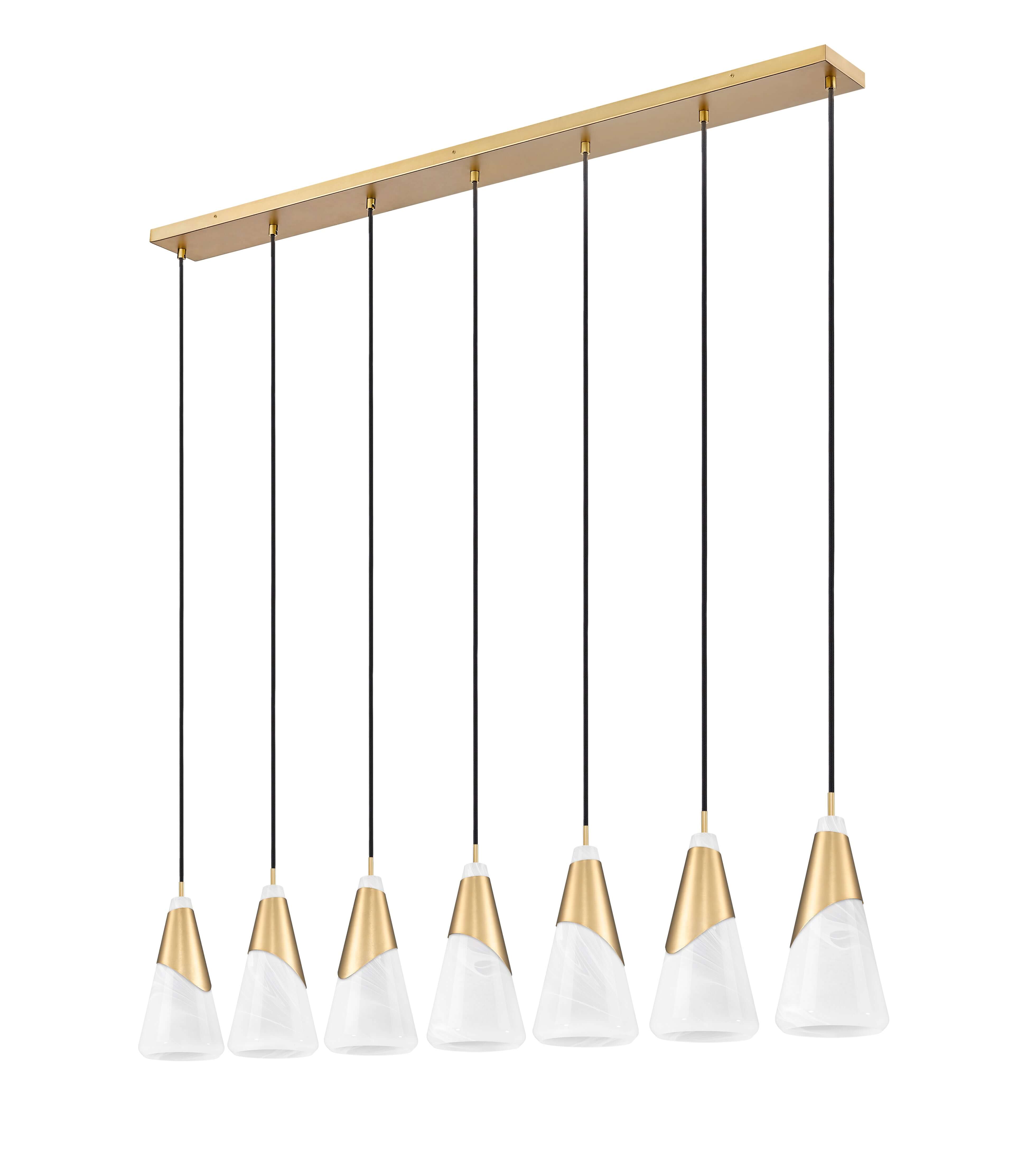 Aimie 7 Light Linear Chandelier Modern Gold