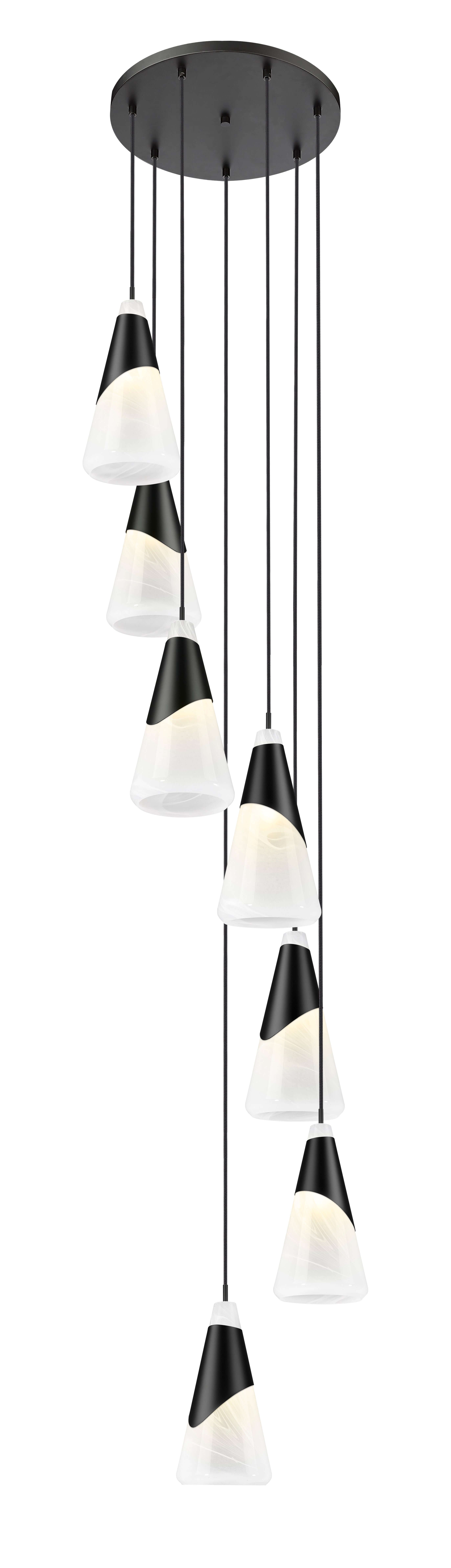 Aimie 7 Light Chandelier Matte Black