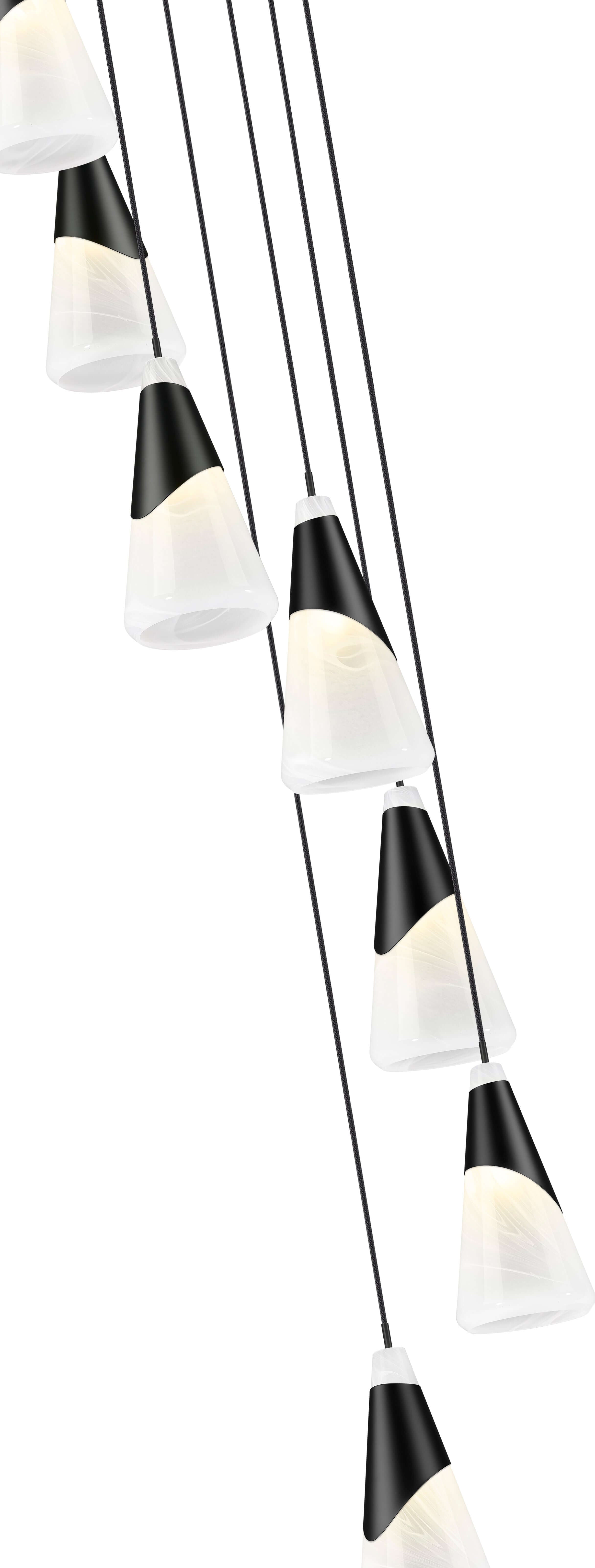 Aimie 7 Light Chandelier Matte Black