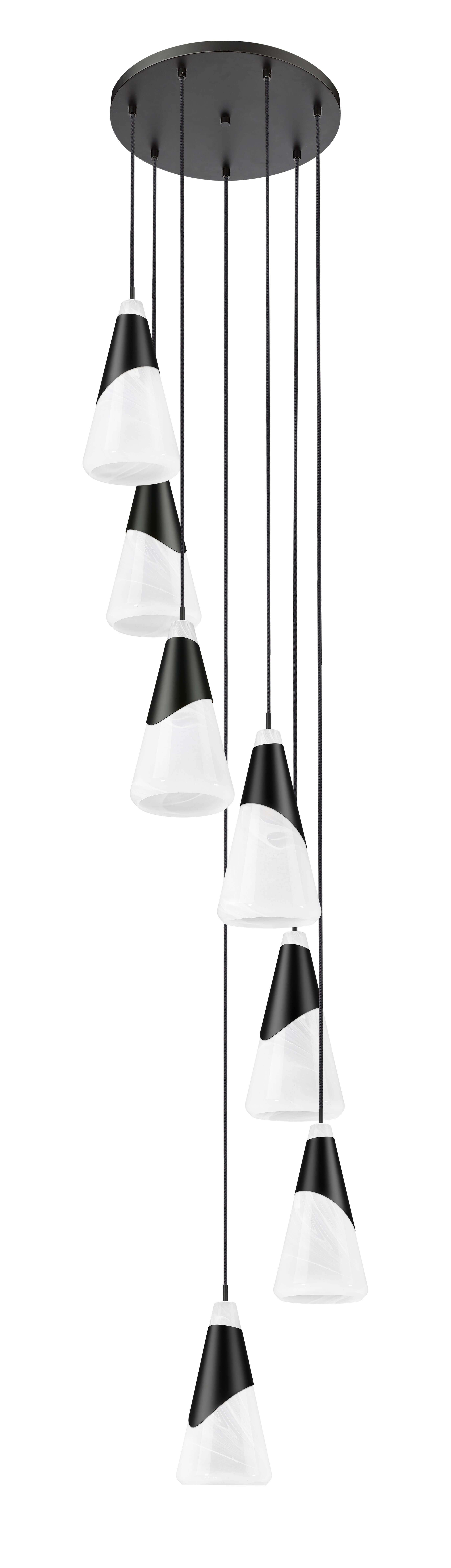 Aimie 7 Light Chandelier Matte Black