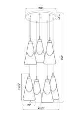 Aimie 7 Light Chandelier Modern Gold