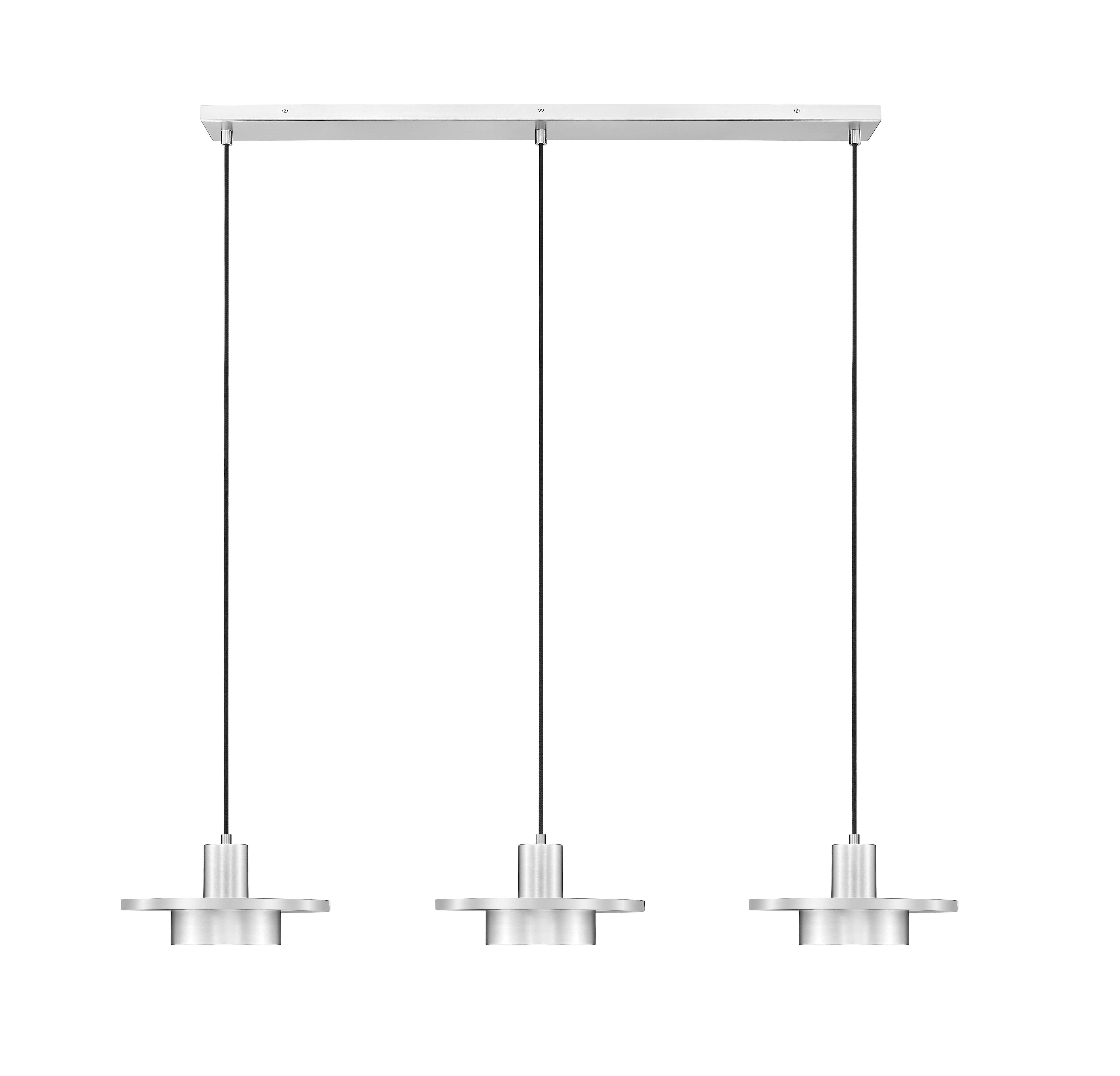 Ludo LED 3 Light Linear Chandelier Brushed Nickel