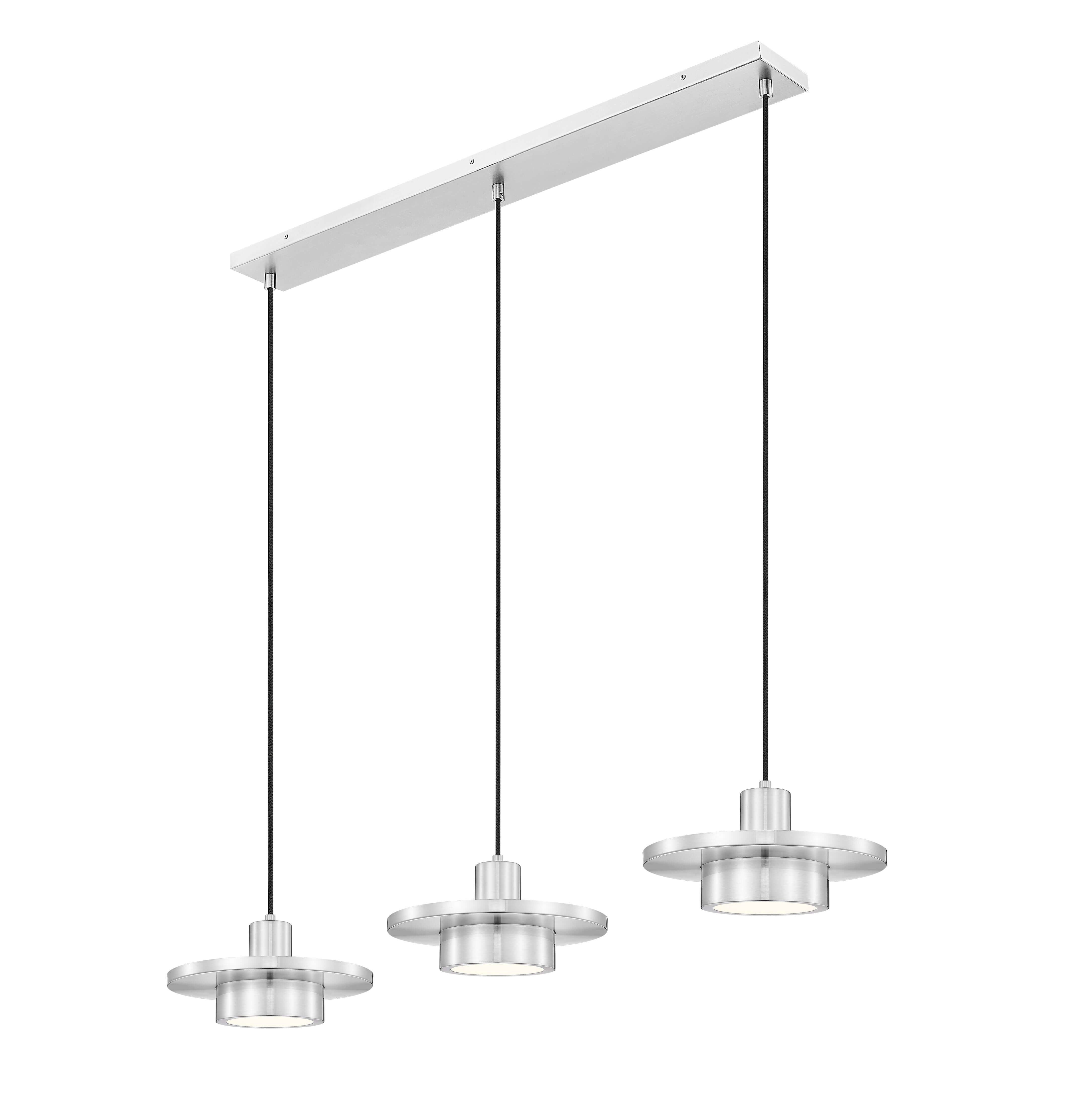 Ludo LED 3 Light Linear Chandelier Brushed Nickel