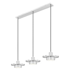 Ludo LED 3 Light Linear Chandelier Brushed Nickel
