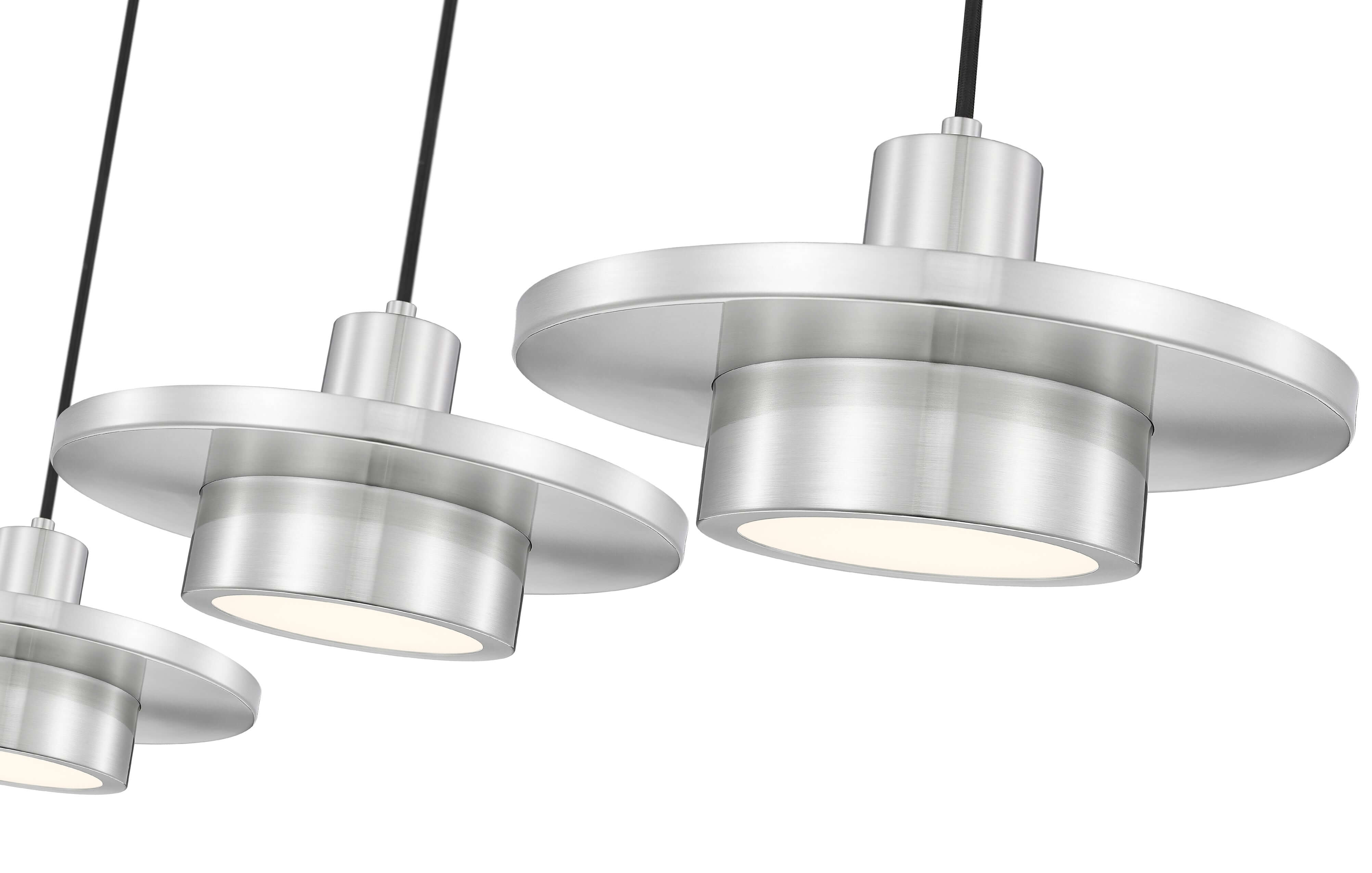 Ludo LED 3 Light Linear Chandelier Brushed Nickel