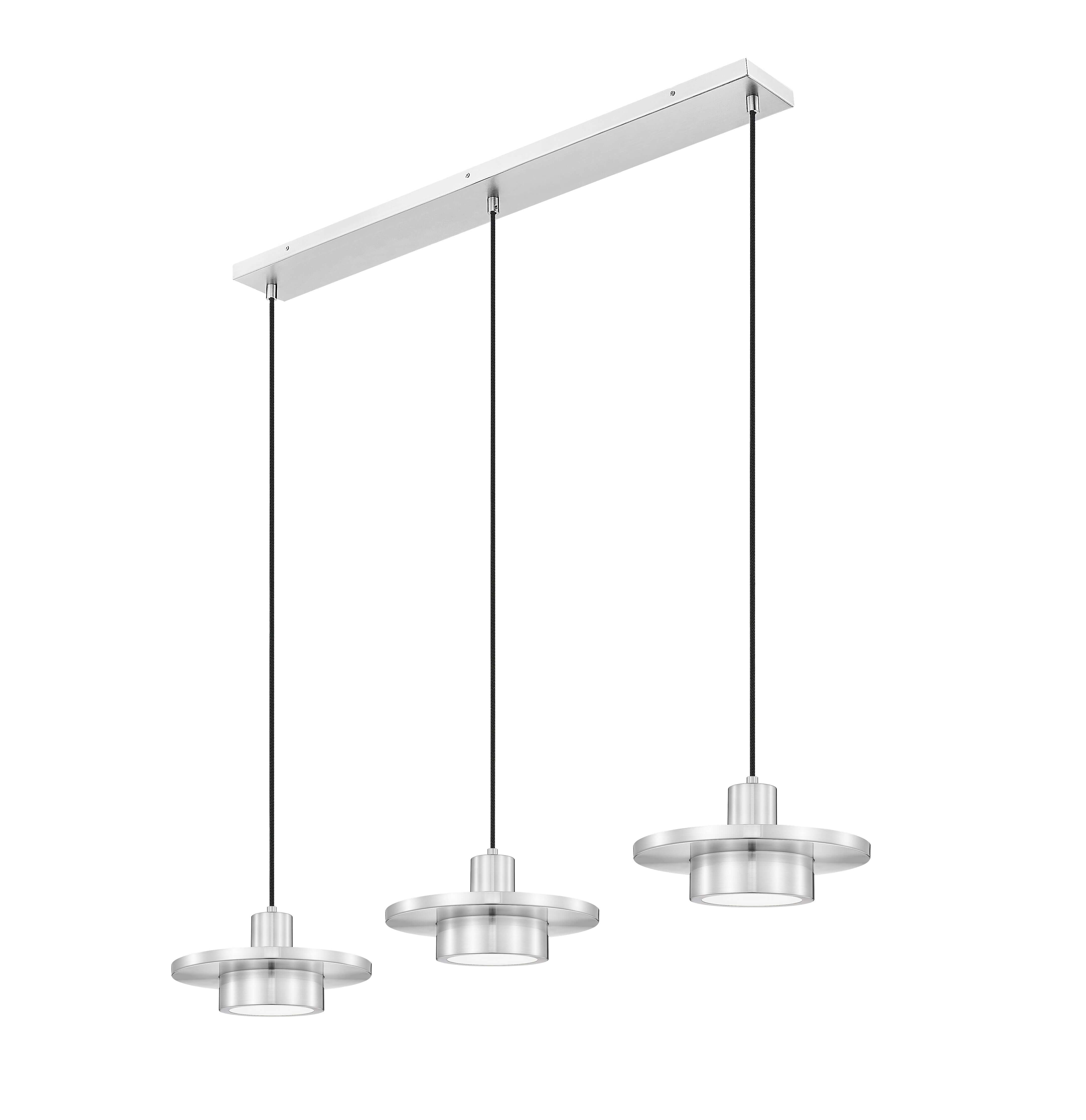 Ludo LED 3 Light Linear Chandelier Brushed Nickel