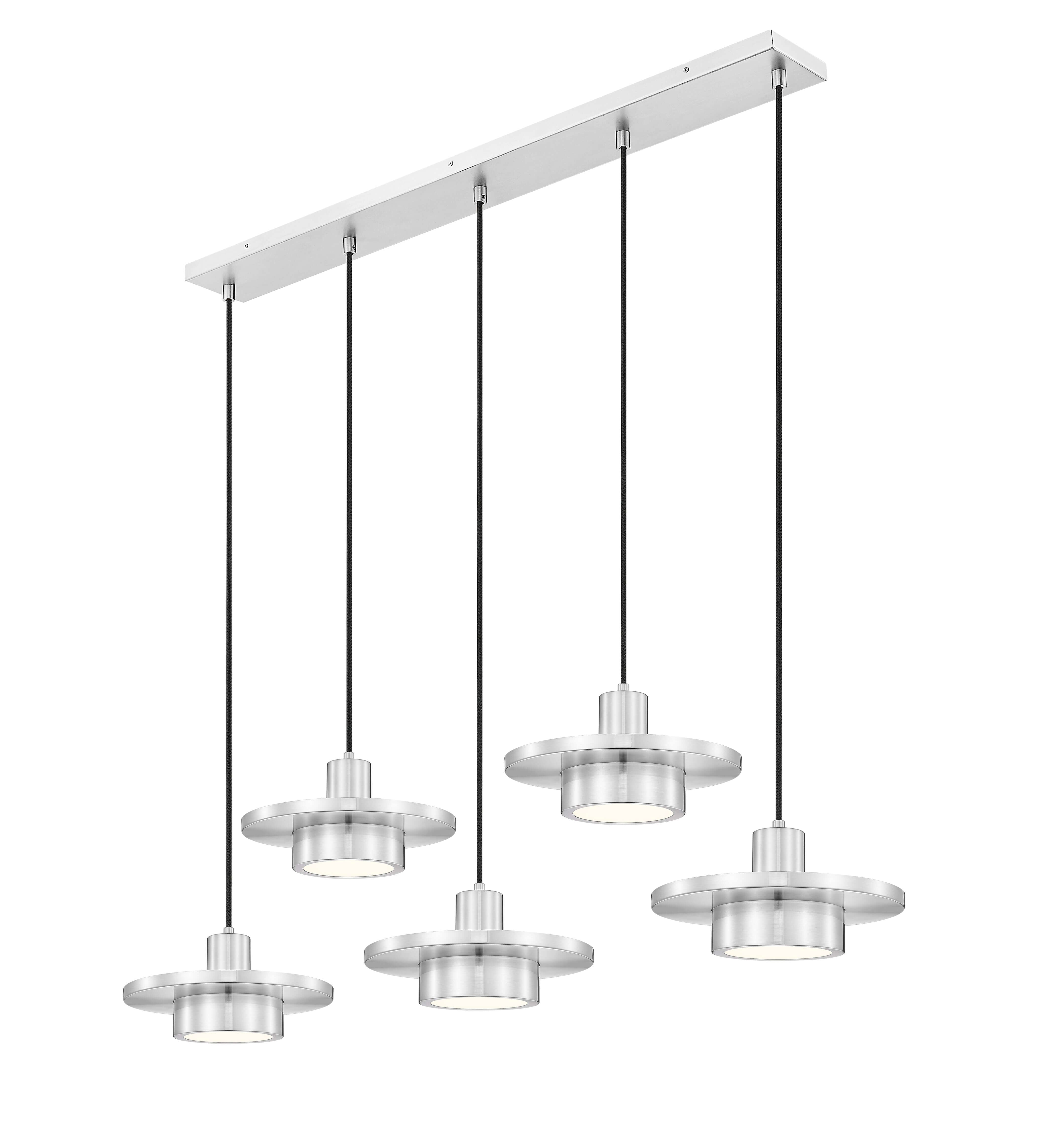Ludo LED 5 Light Linear Chandelier Brushed Nickel