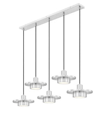 Ludo LED 5 Light Linear Chandelier Brushed Nickel