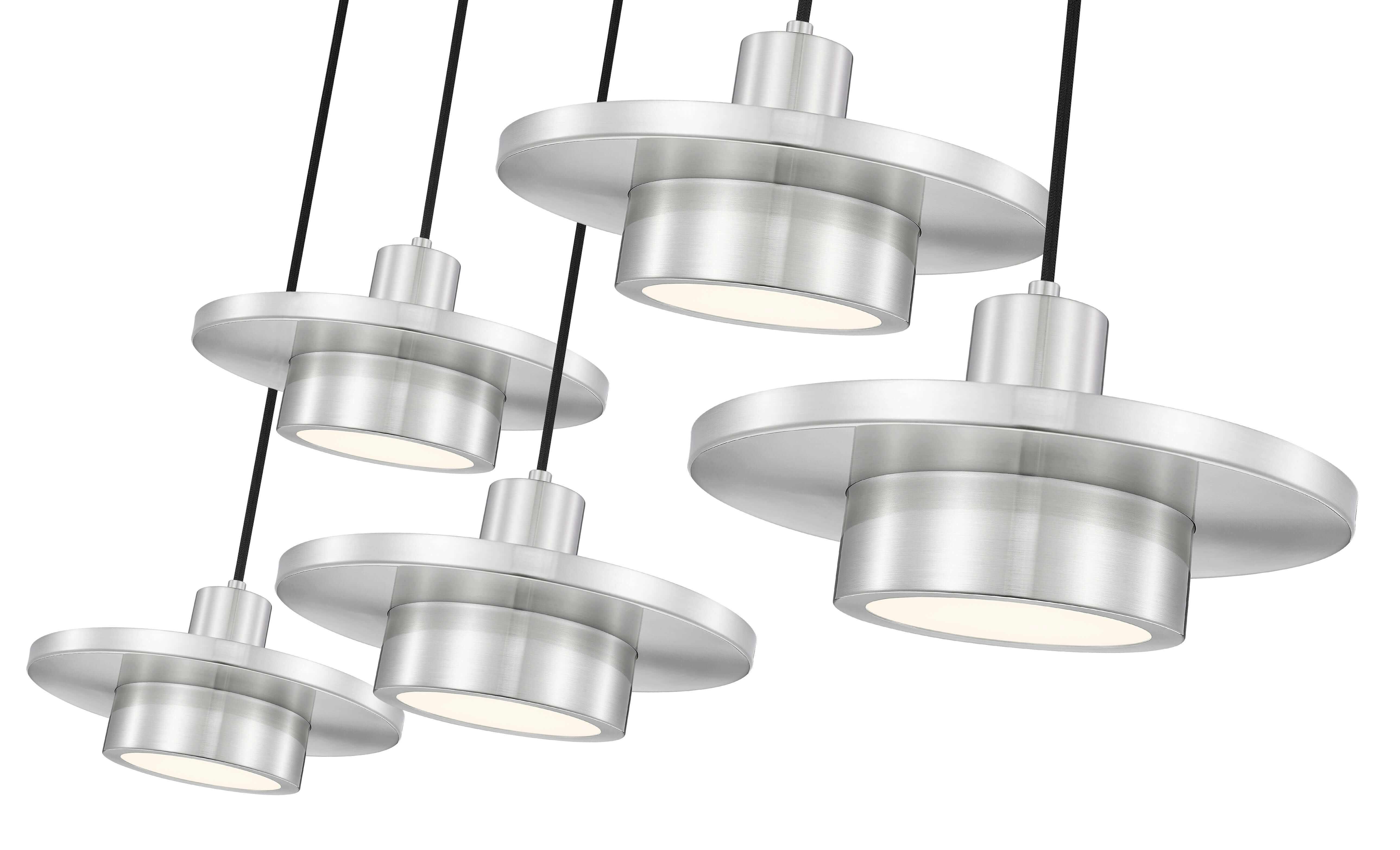 Ludo LED 5 Light Linear Chandelier Brushed Nickel
