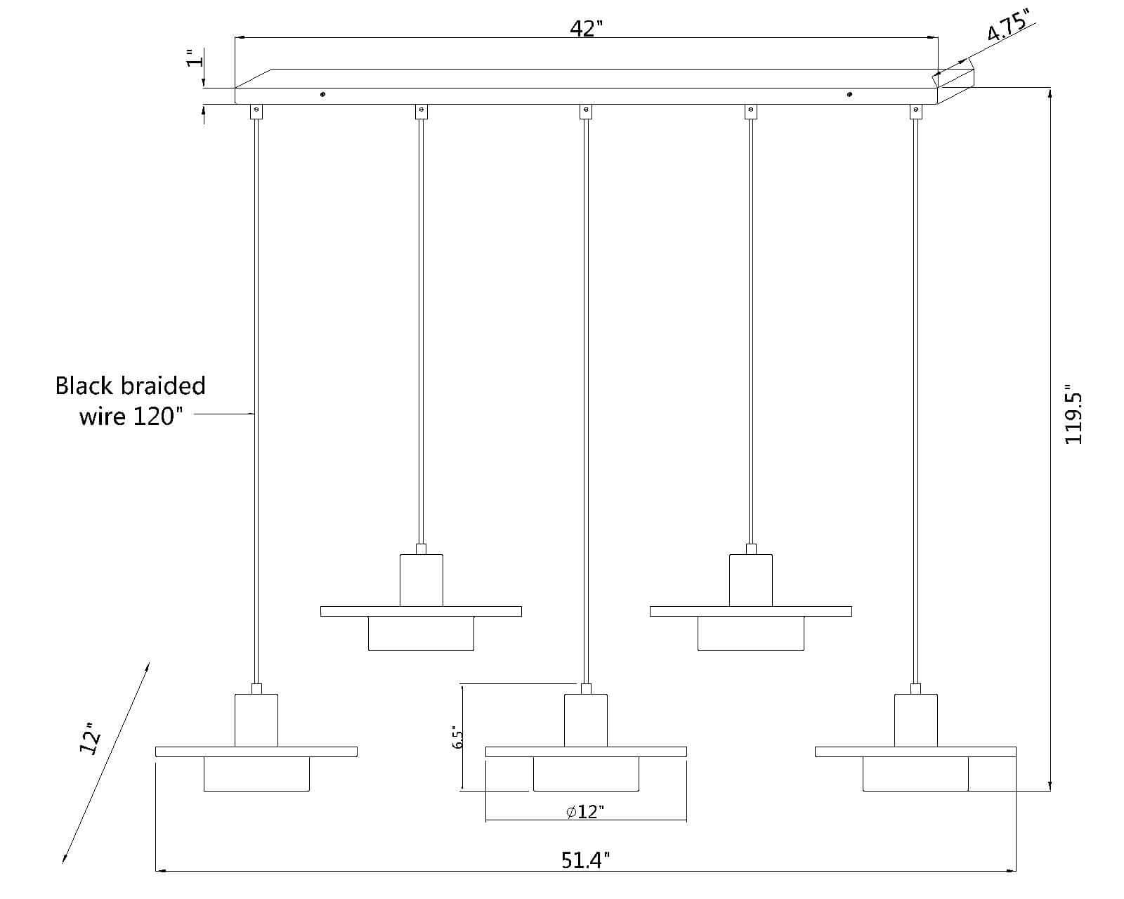 Ludo LED 5 Light Linear Chandelier Brushed Nickel
