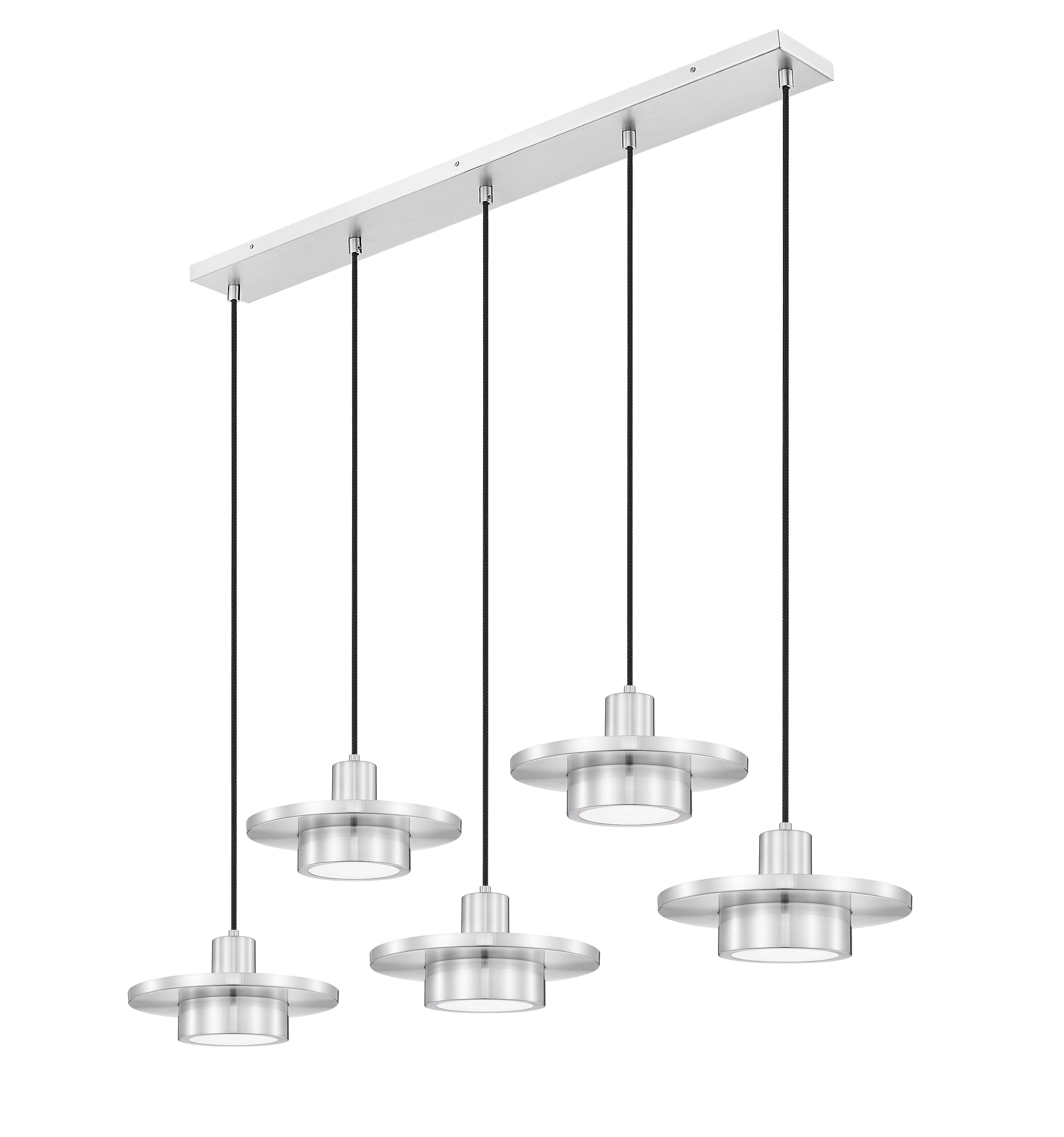 Ludo LED 5 Light Linear Chandelier Brushed Nickel