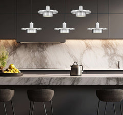 Ludo LED 5 Light Linear Chandelier Brushed Nickel