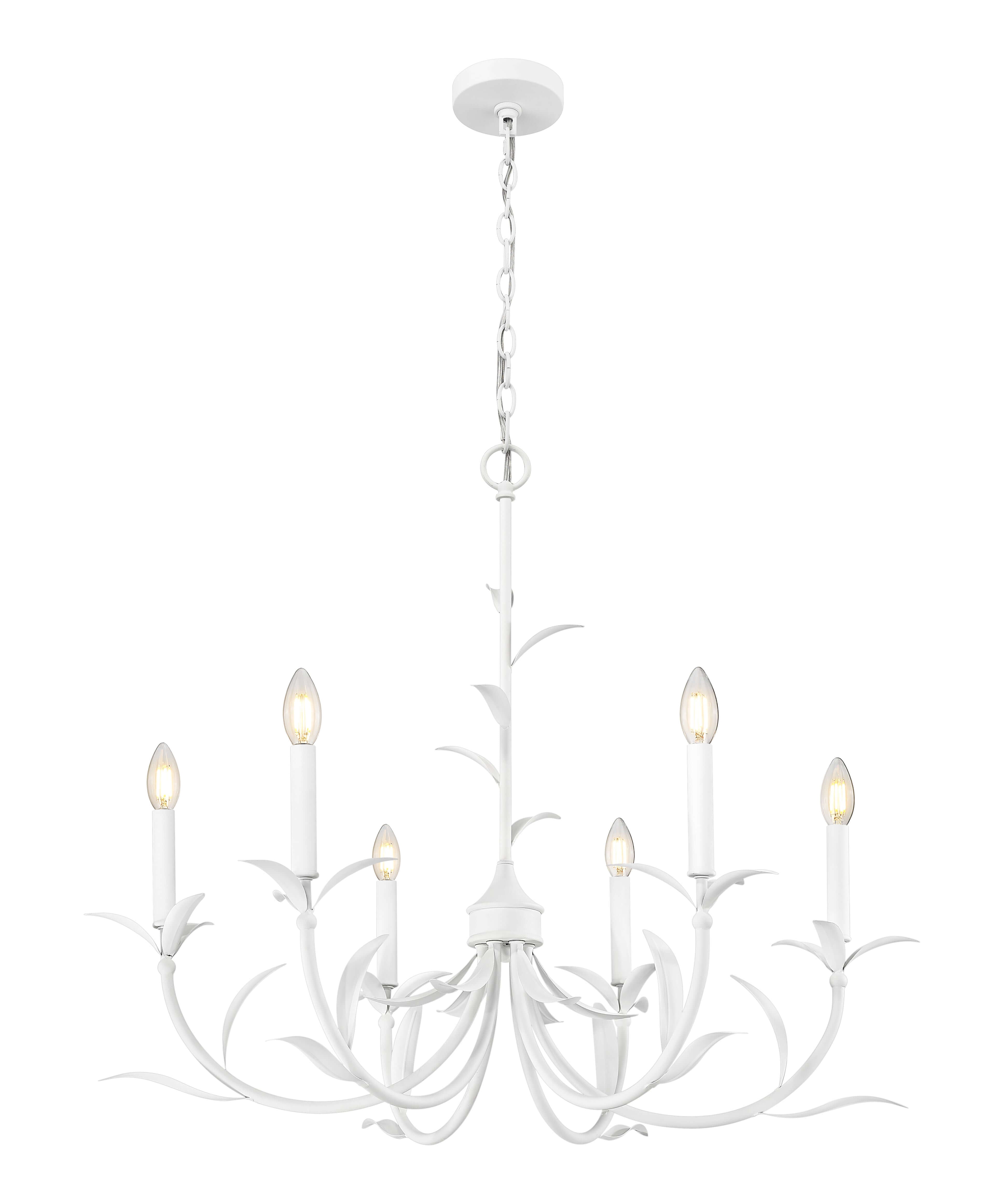 Aslin 6 Light Chandelier Textured White