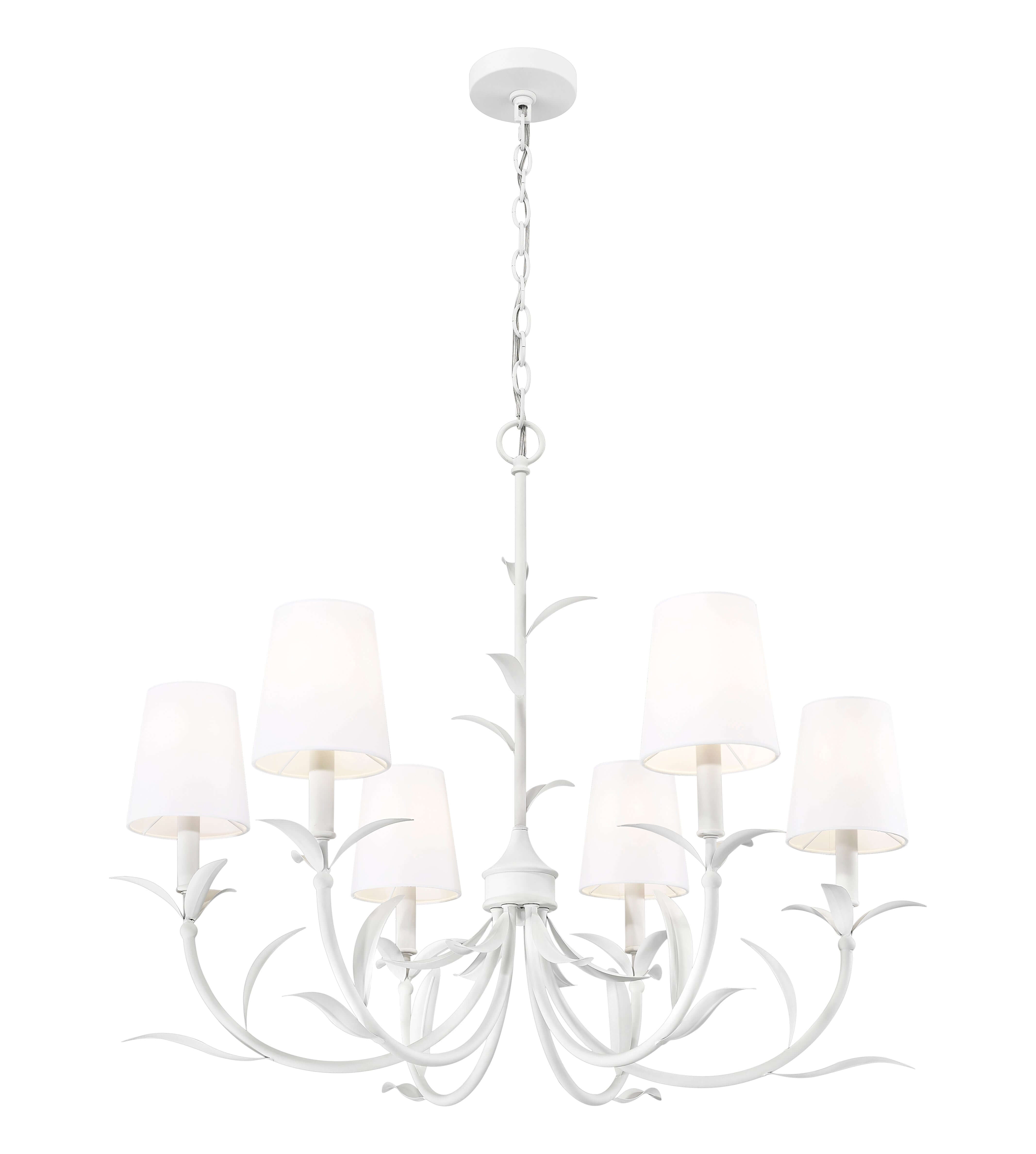 Aslin 6 Light Chandelier Textured White
