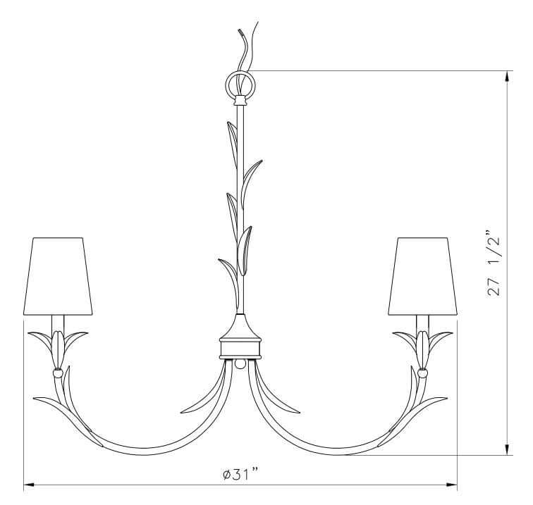 Aslin 6 Light Chandelier Textured White
