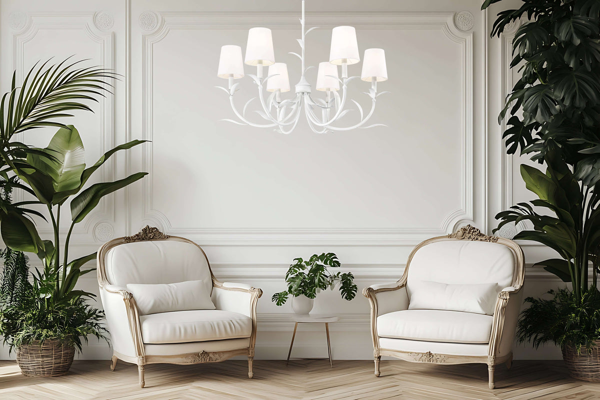 Aslin 6 Light Chandelier Textured White