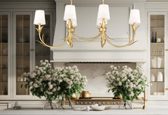 Aslin 6 Light Linear Chandelier Gold Leaf