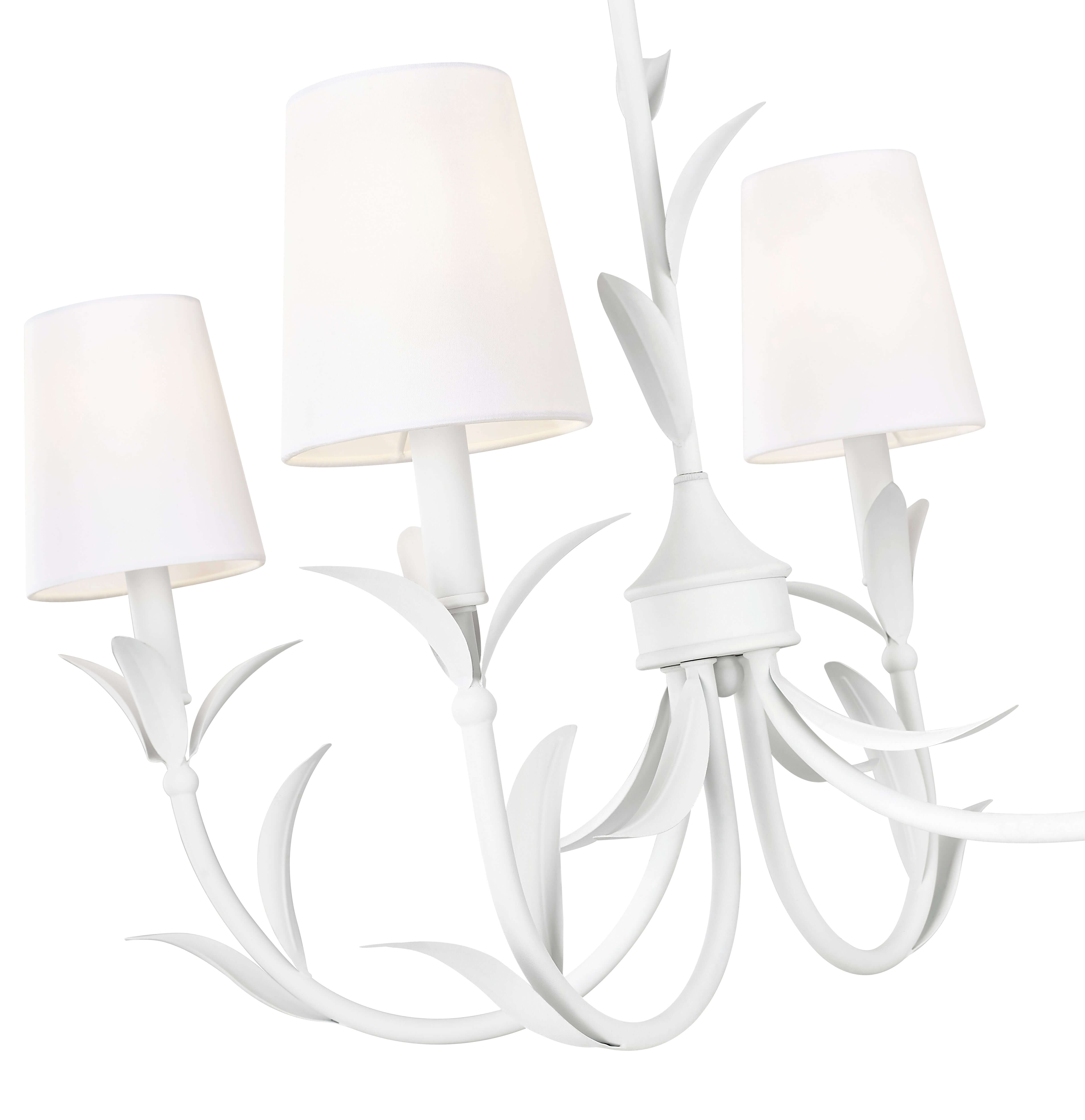 Aslin 6 Light Linear Chandelier Textured White