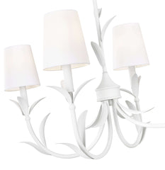 Aslin 6 Light Linear Chandelier Textured White