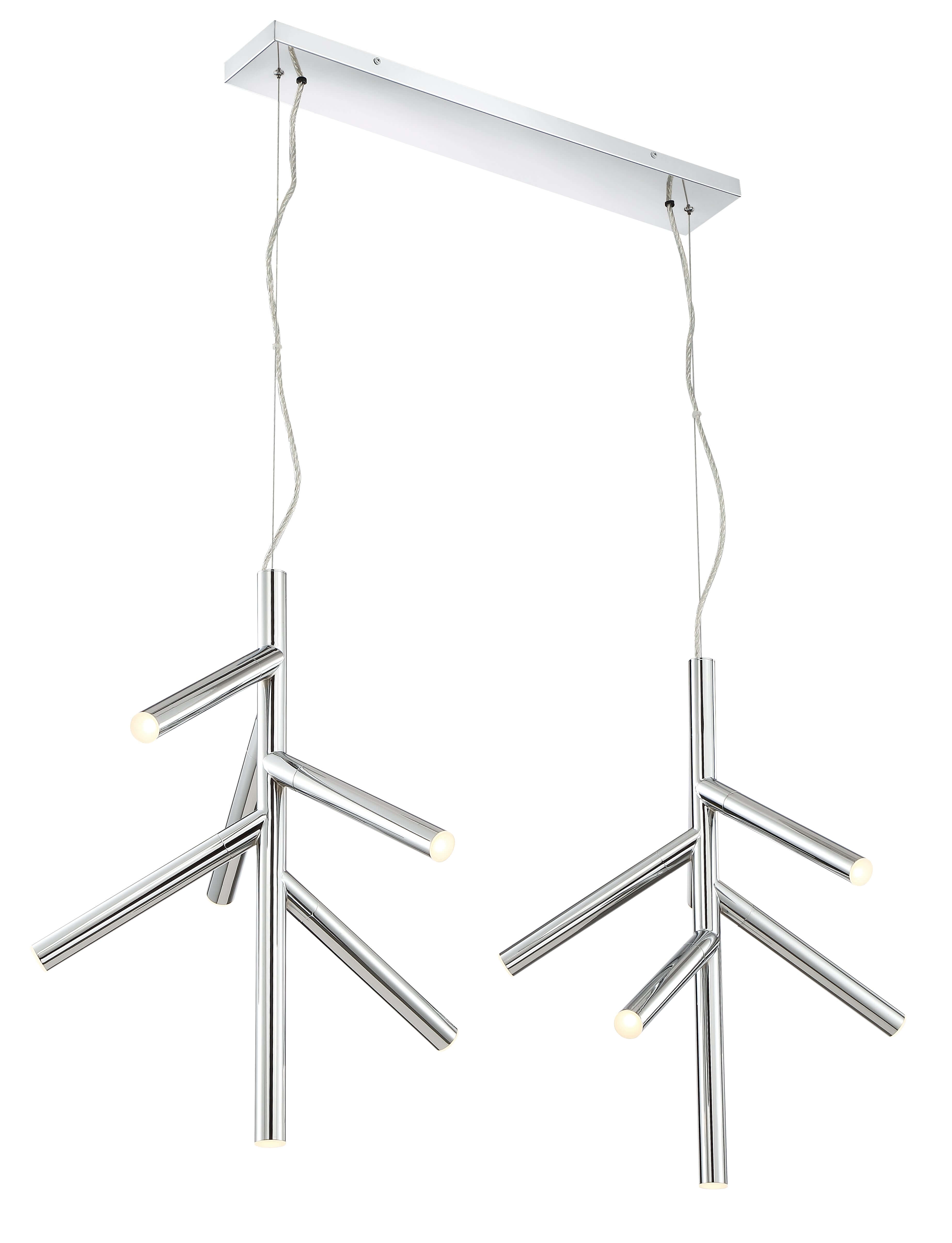 Forest LED 12 Light Linear Chandelier Chrome