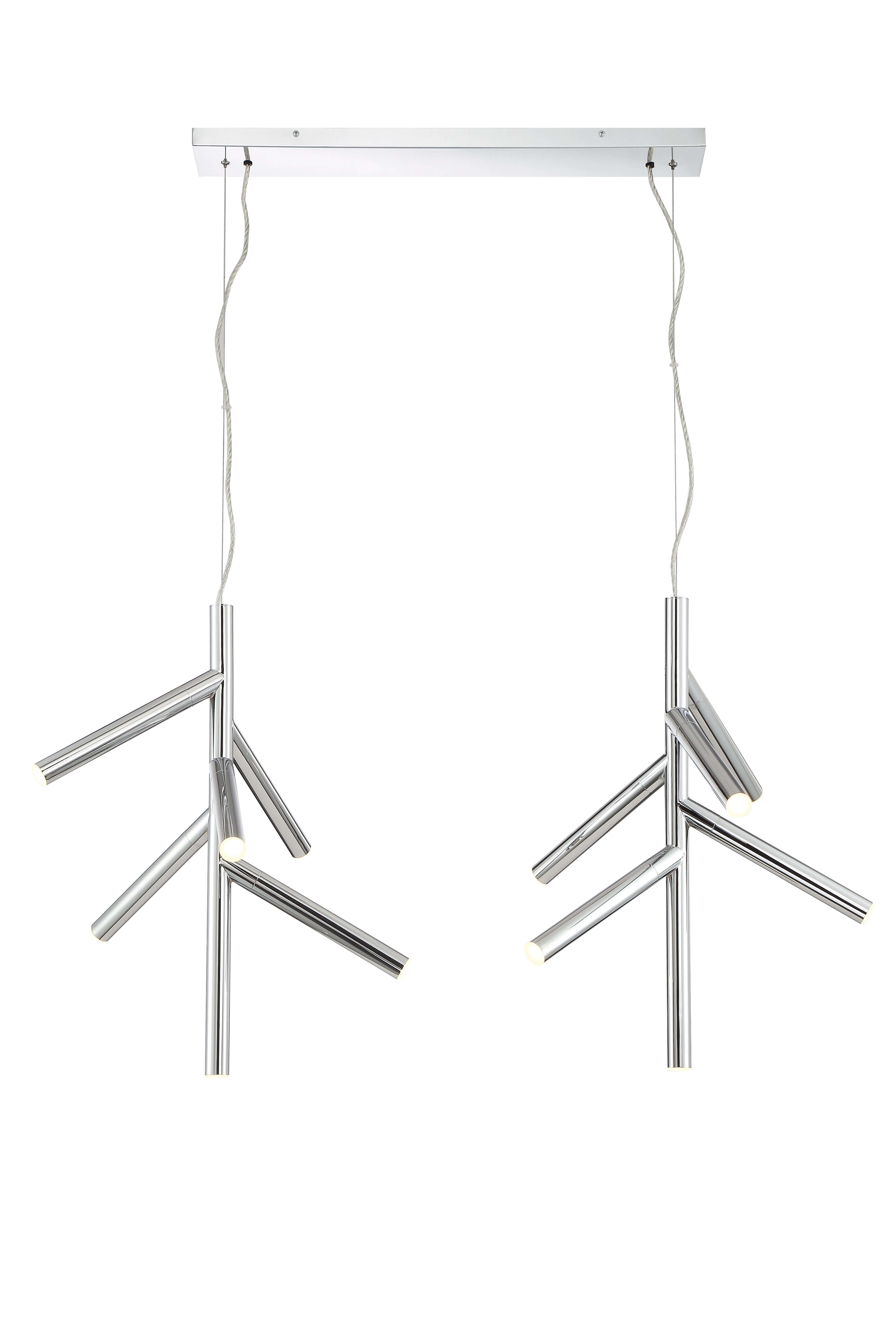Forest LED 12 Light Linear Chandelier Chrome