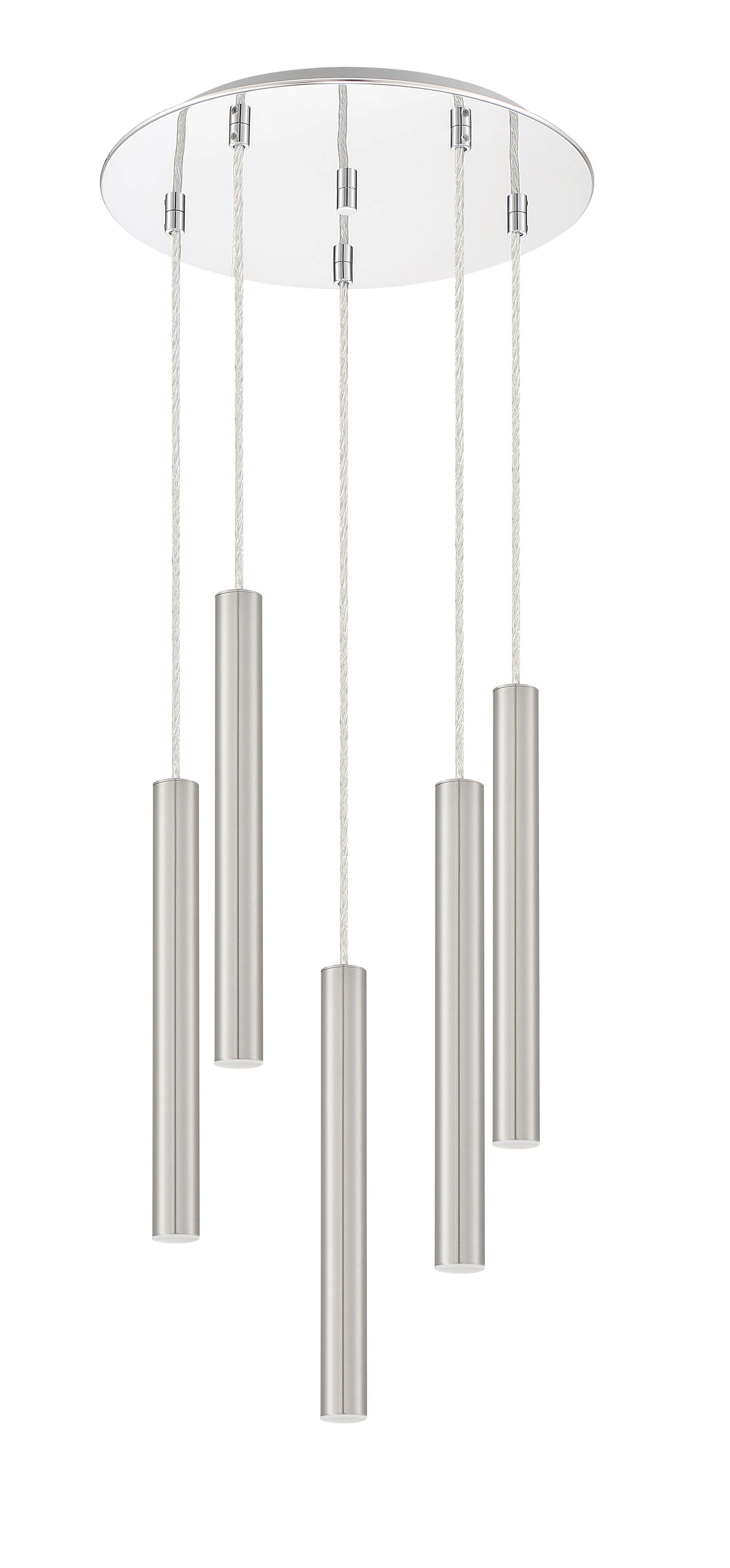 Forest LED 5 Light Chandelier Chrome