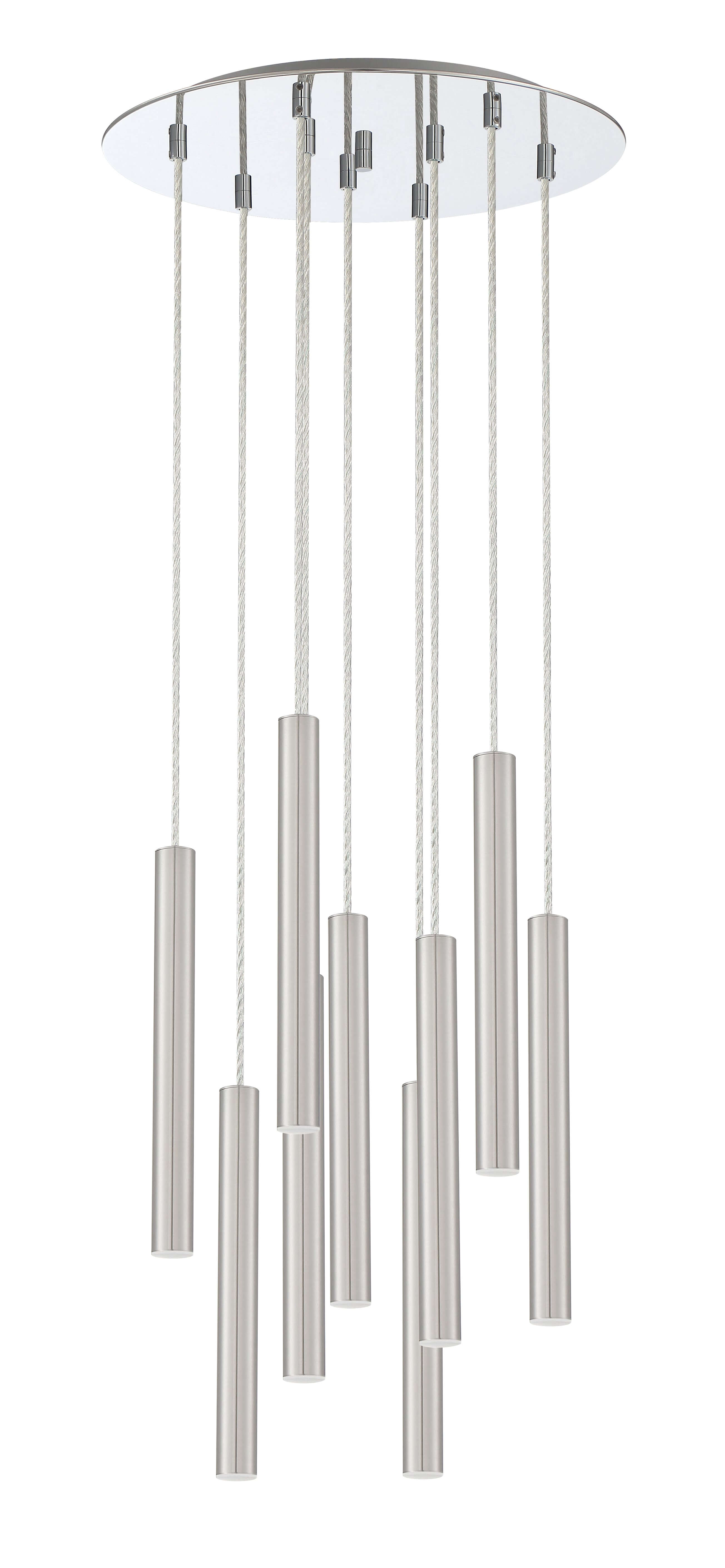Forest LED 9 Light Chandelier Chrome