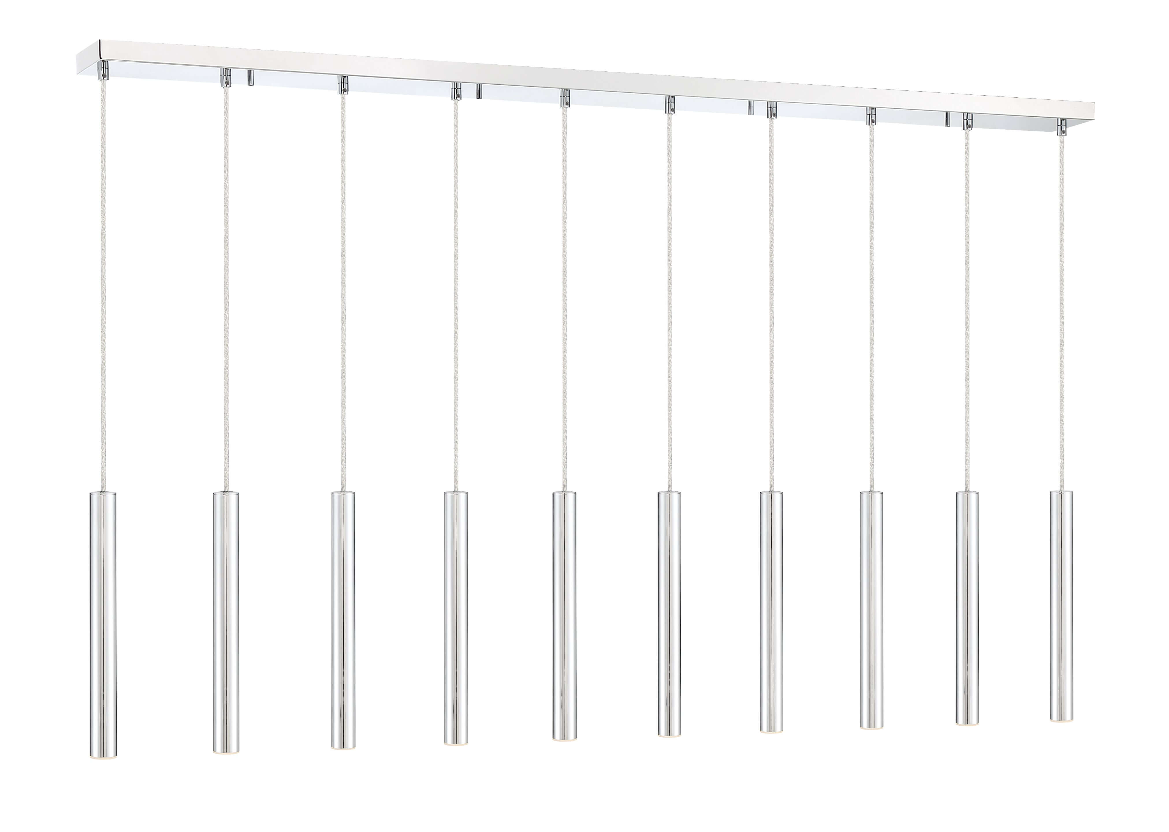 Forest LED 10 Light Linear Chandelier Chrome