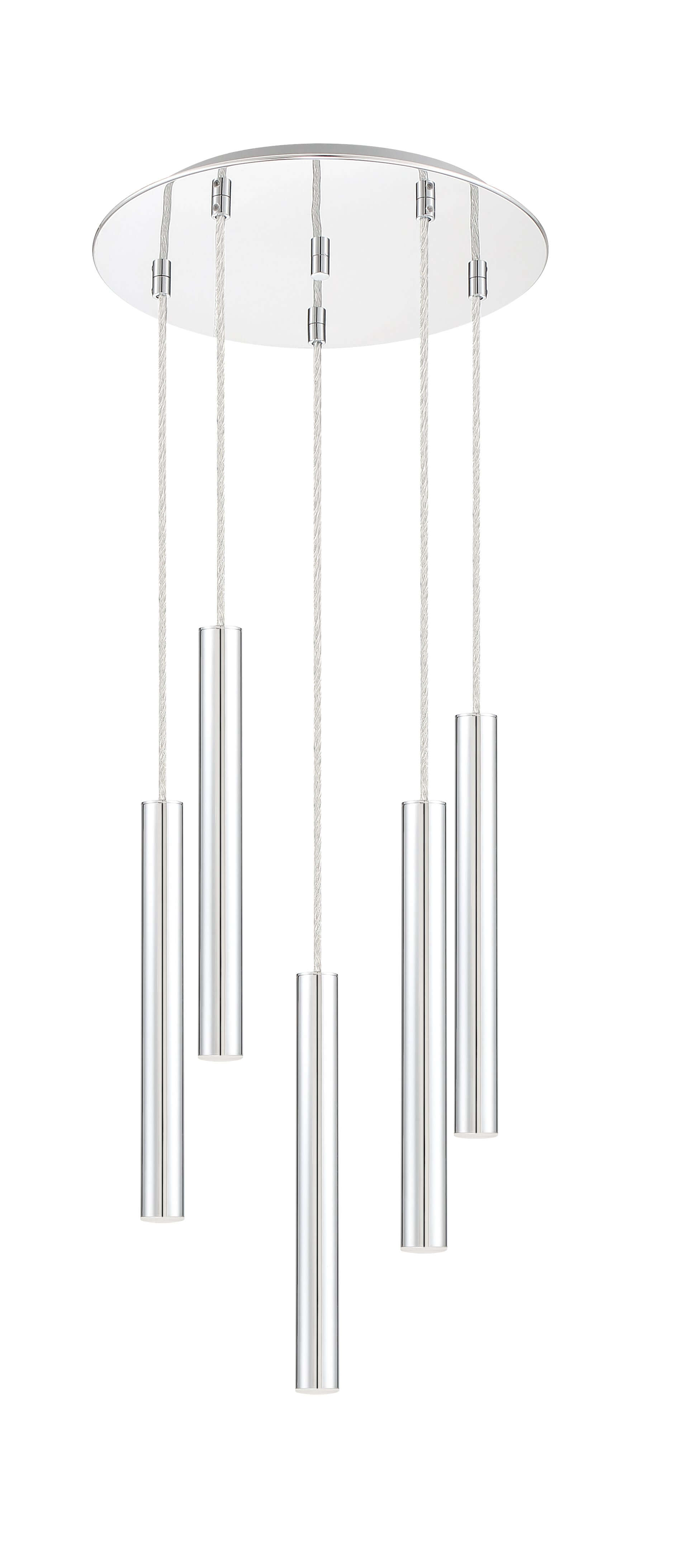 Forest LED 5 Light Chandelier Chrome
