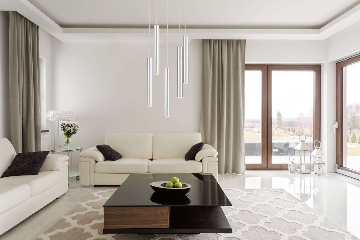 Forest LED 5 Light Chandelier Chrome