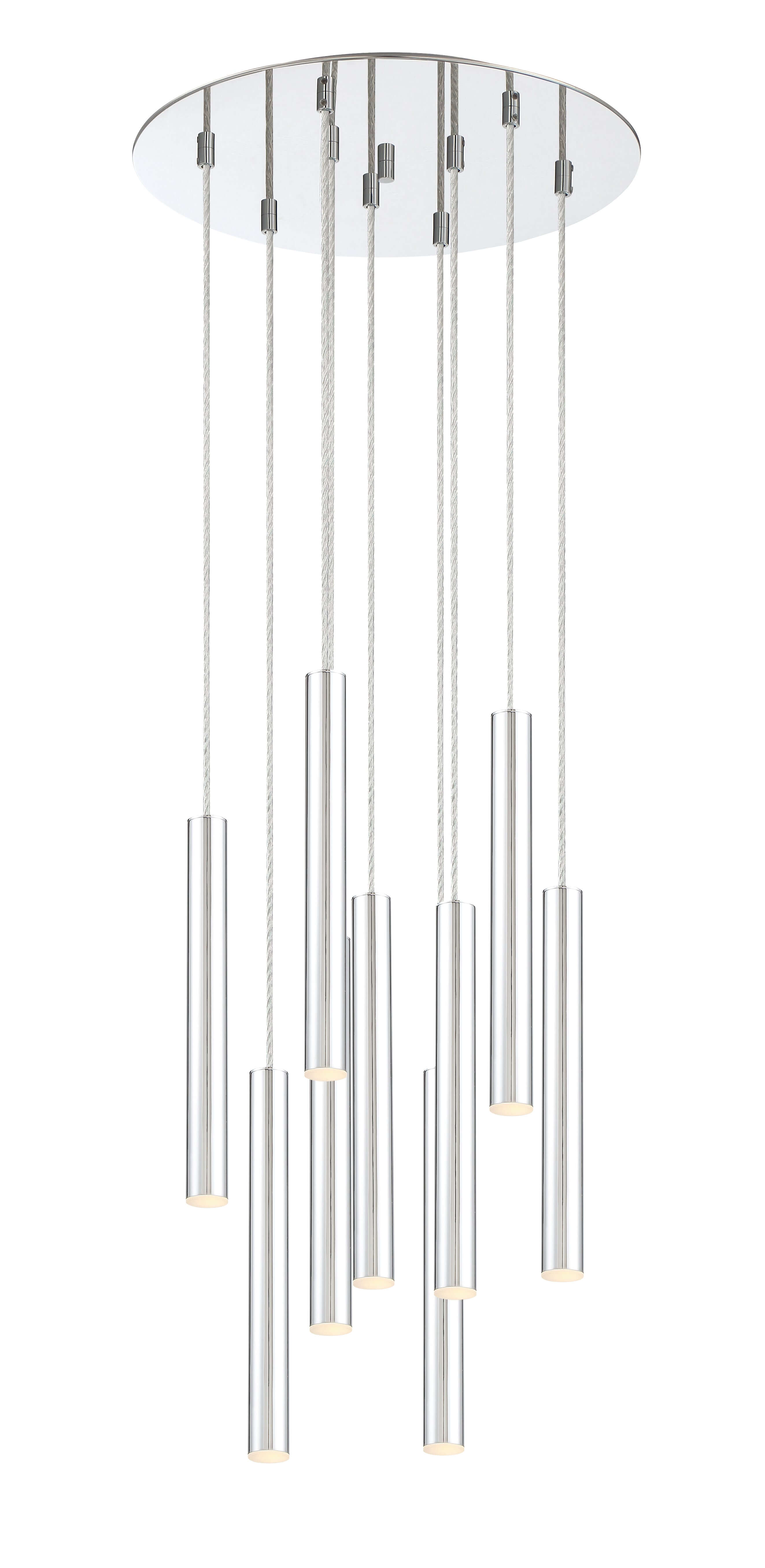 Forest LED 9 Light Chandelier Chrome