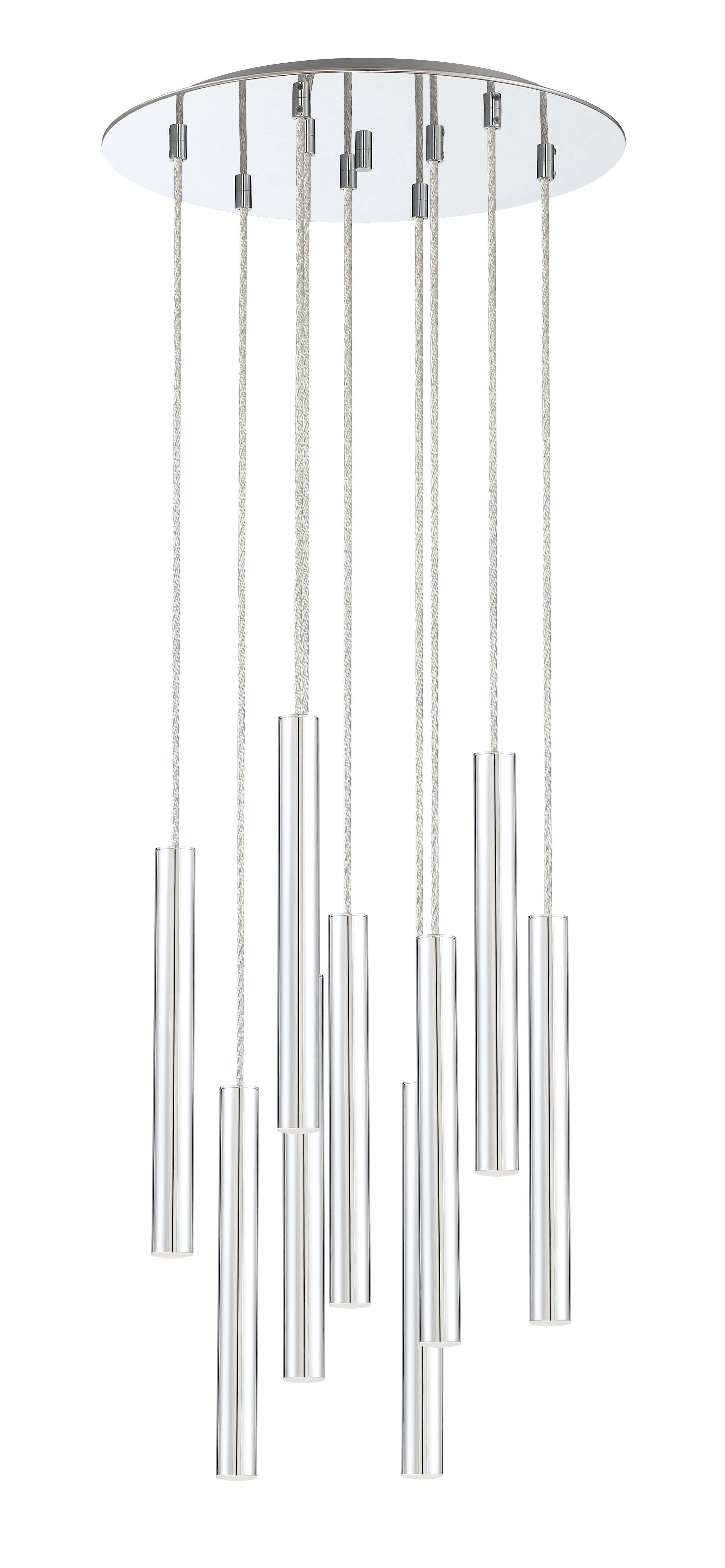 Forest LED 9 Light Chandelier Chrome