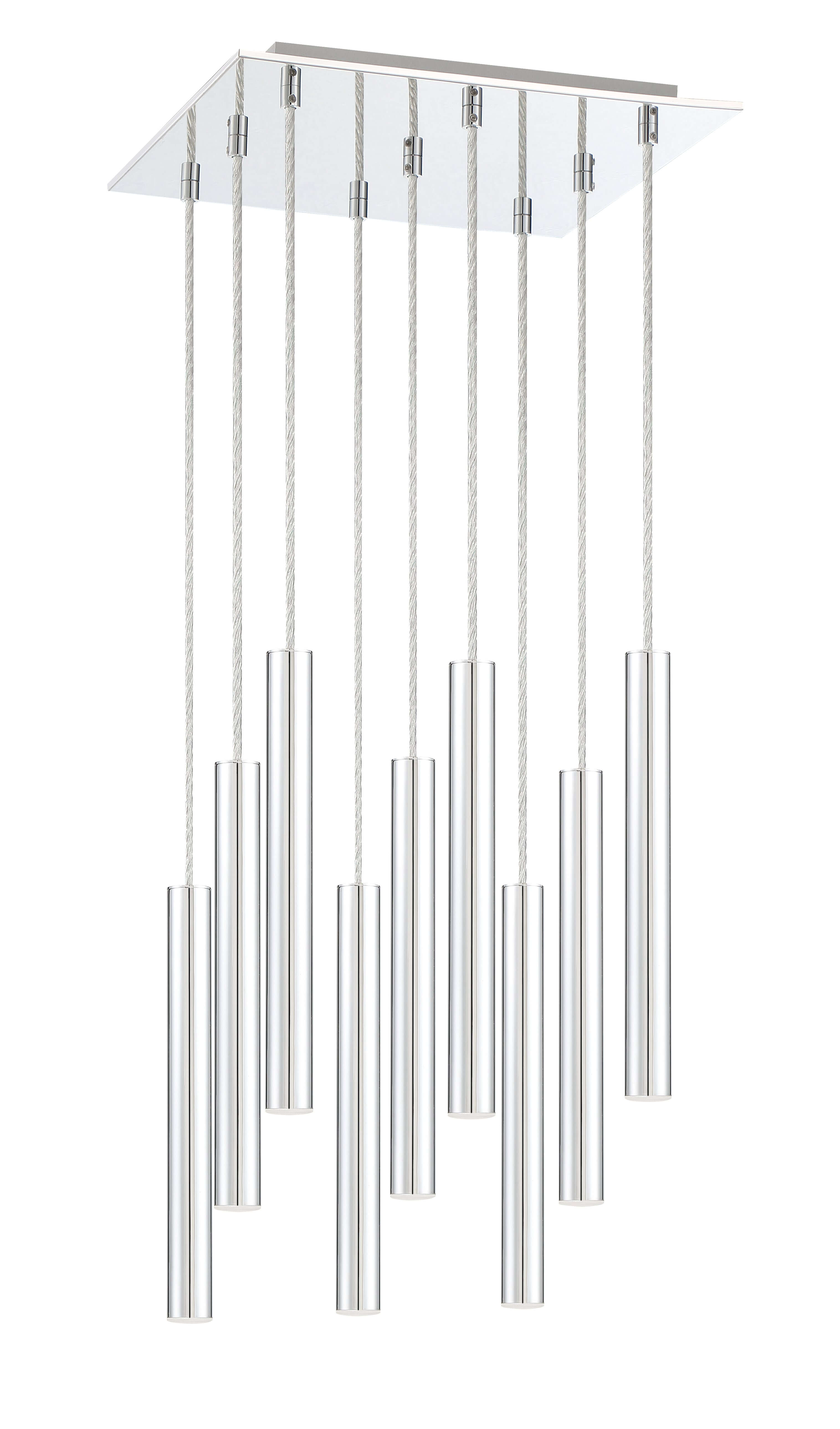 Forest LED 9 Light Chandelier Chrome