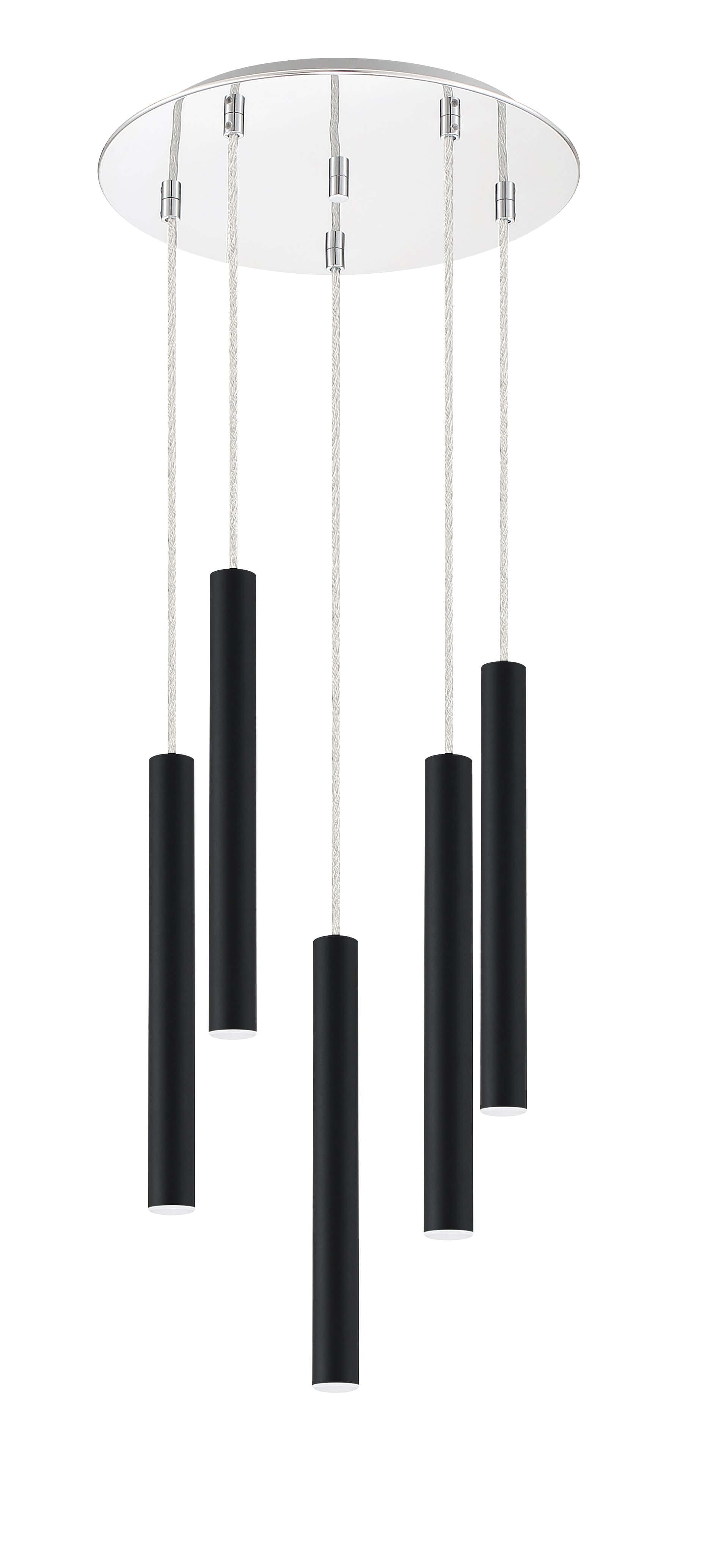 Forest LED 5 Light Chandelier Chrome