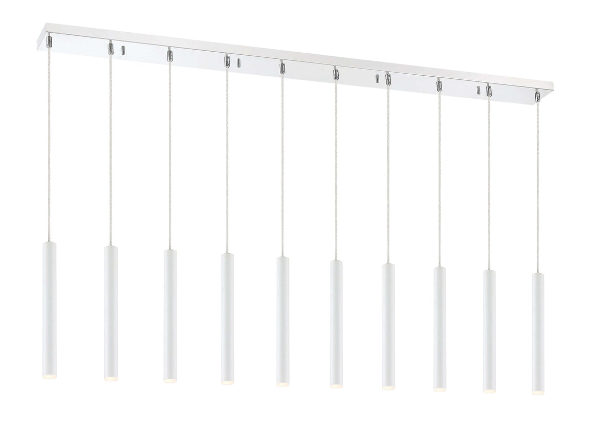 Forest LED 10 Light Linear Chandelier Chrome