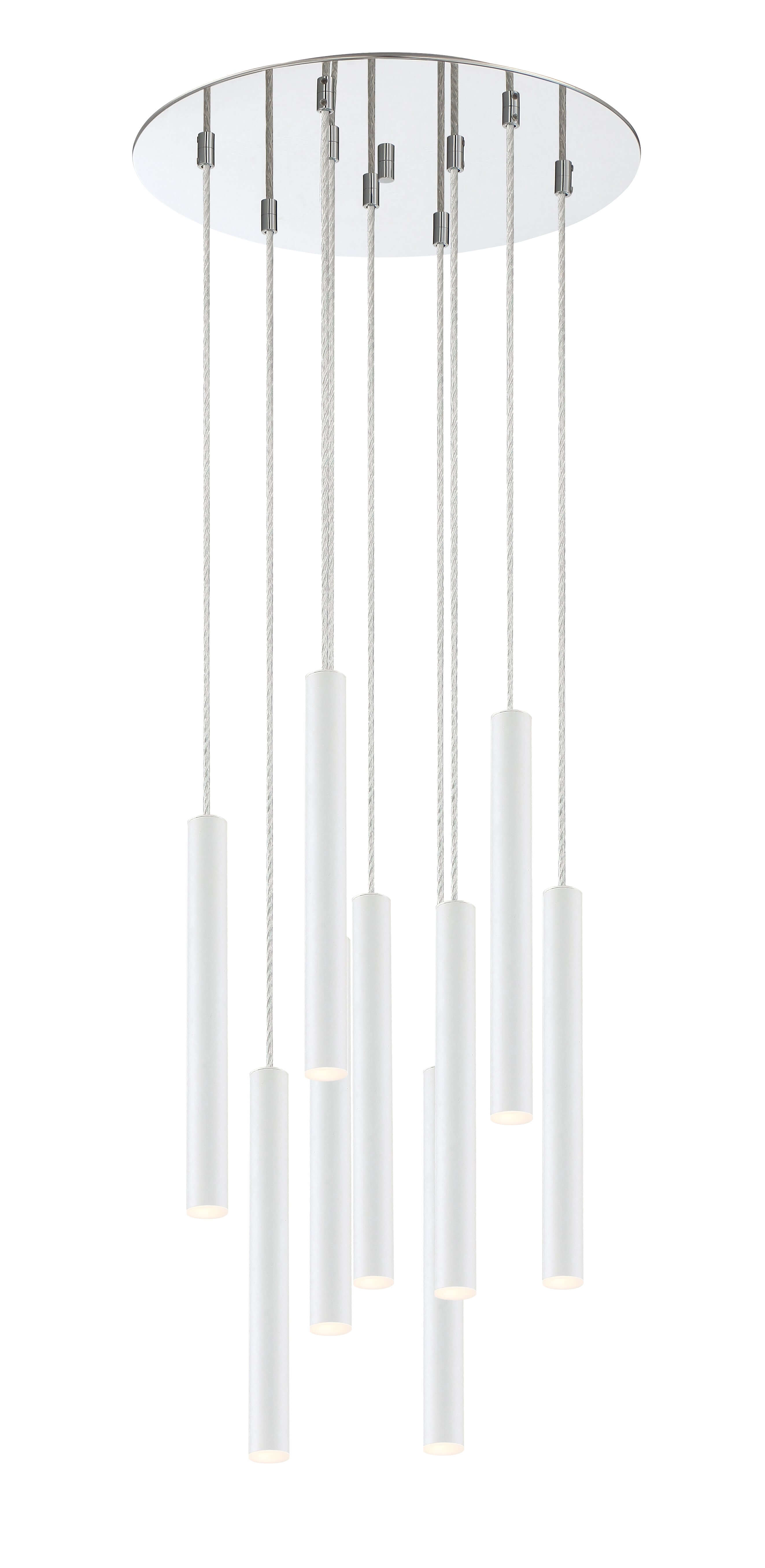 Forest LED 9 Light Chandelier Chrome