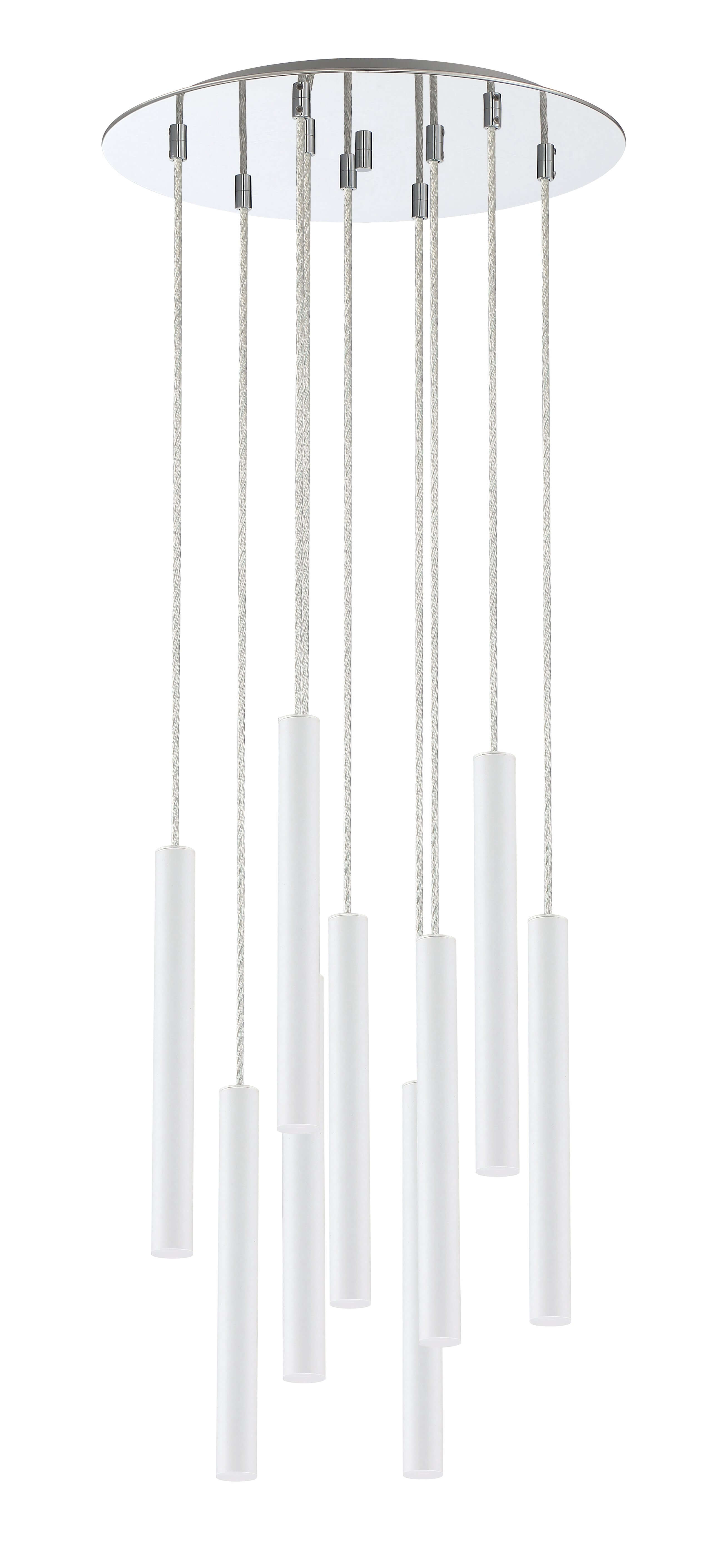 Forest LED 9 Light Chandelier Chrome