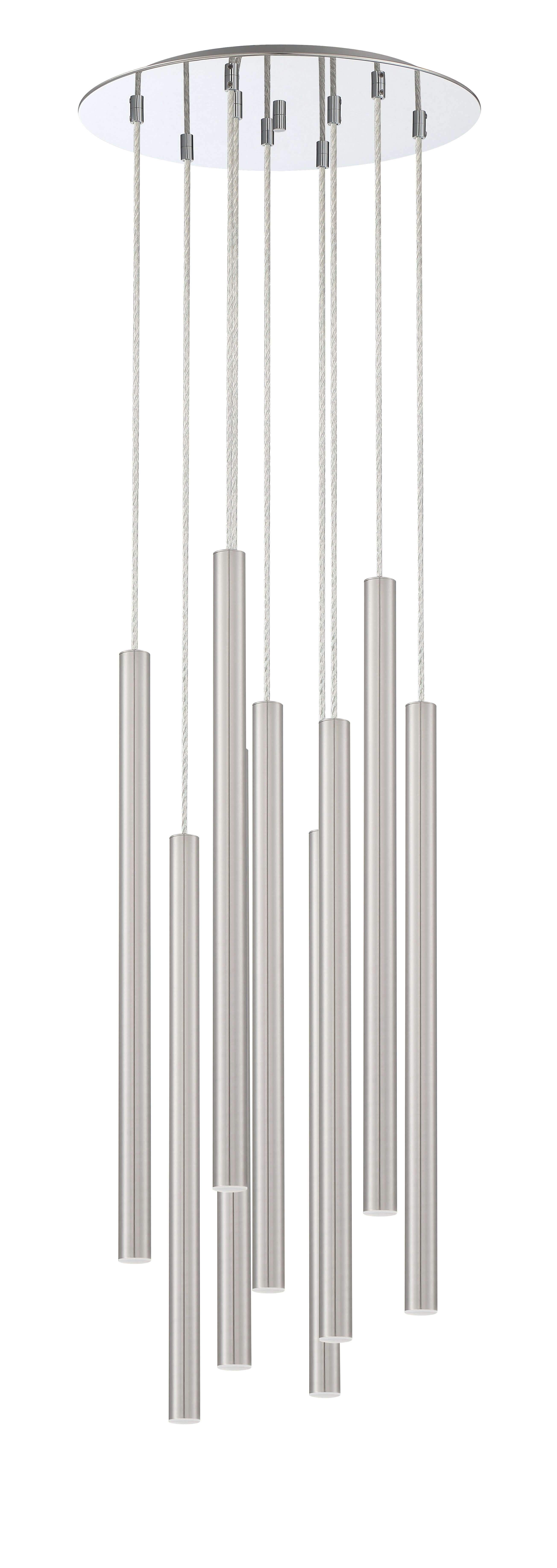 Forest LED 9 Light Chandelier Chrome