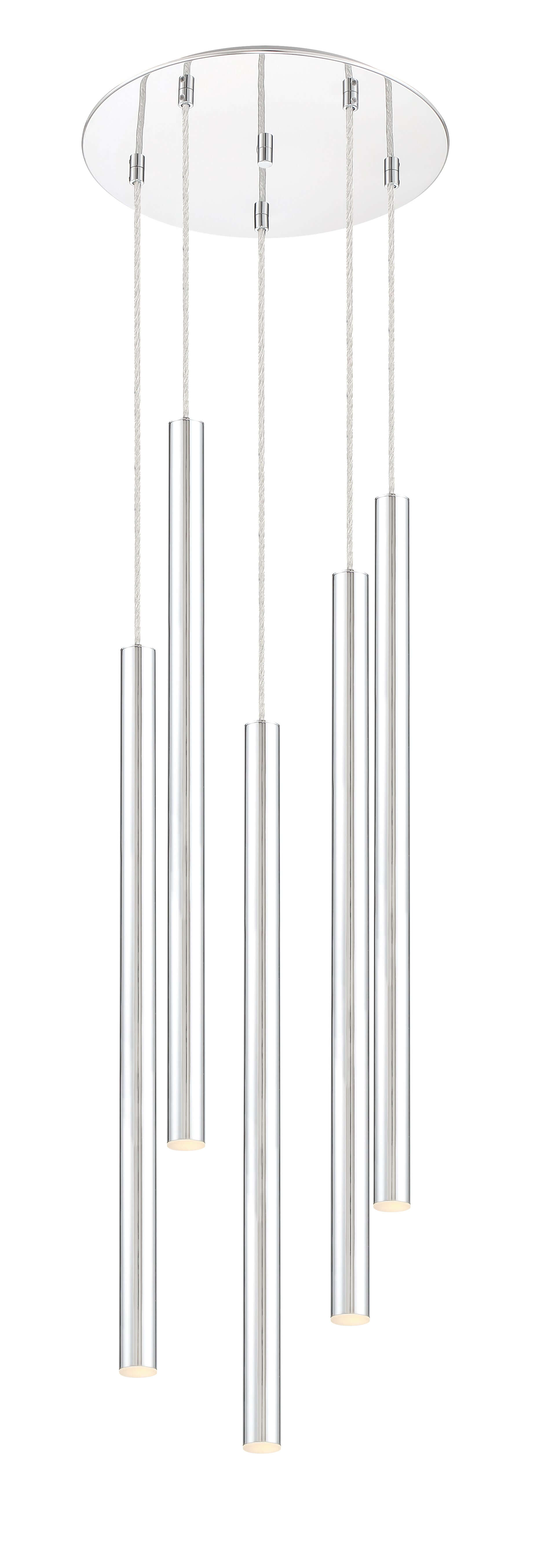 Forest LED 5 Light Chandelier Chrome