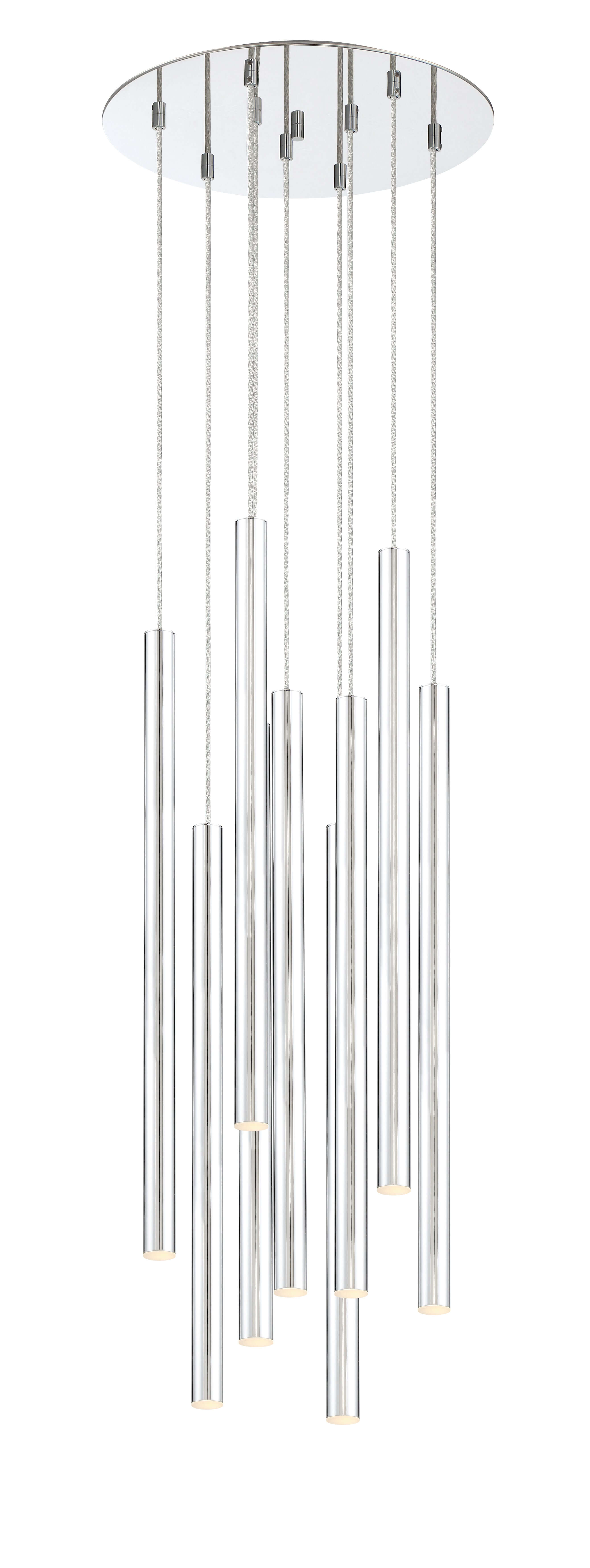Forest LED 9 Light Chandelier Chrome