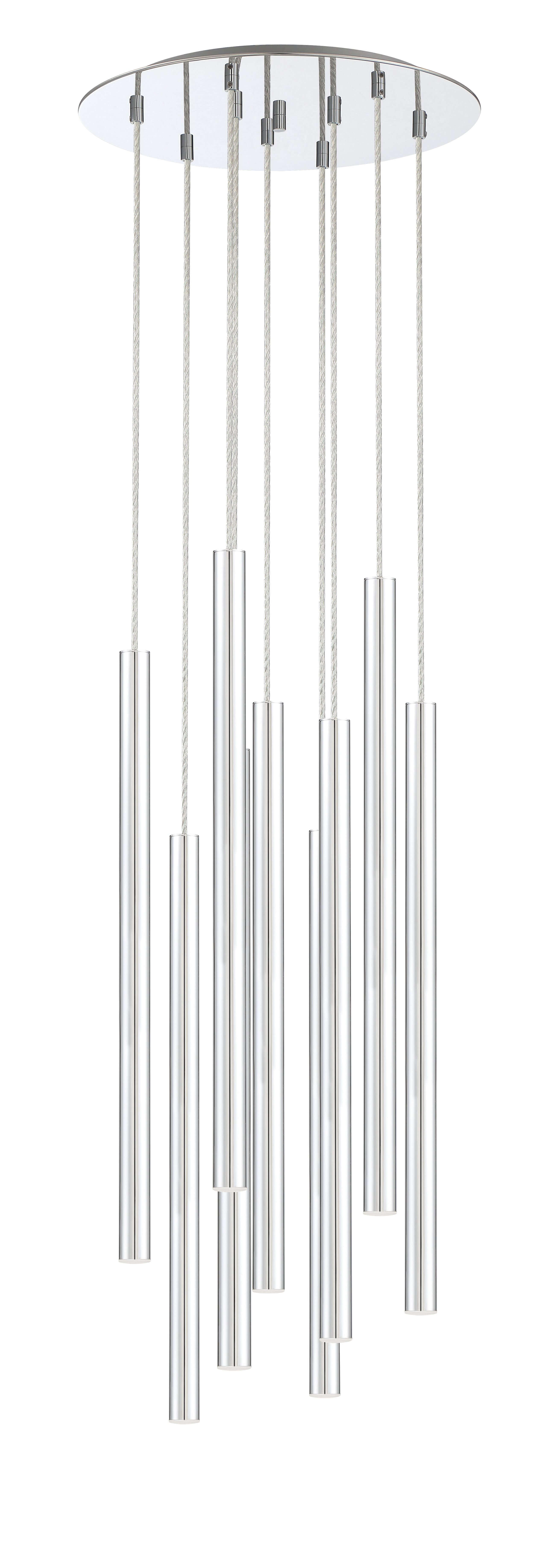 Forest LED 9 Light Chandelier Chrome